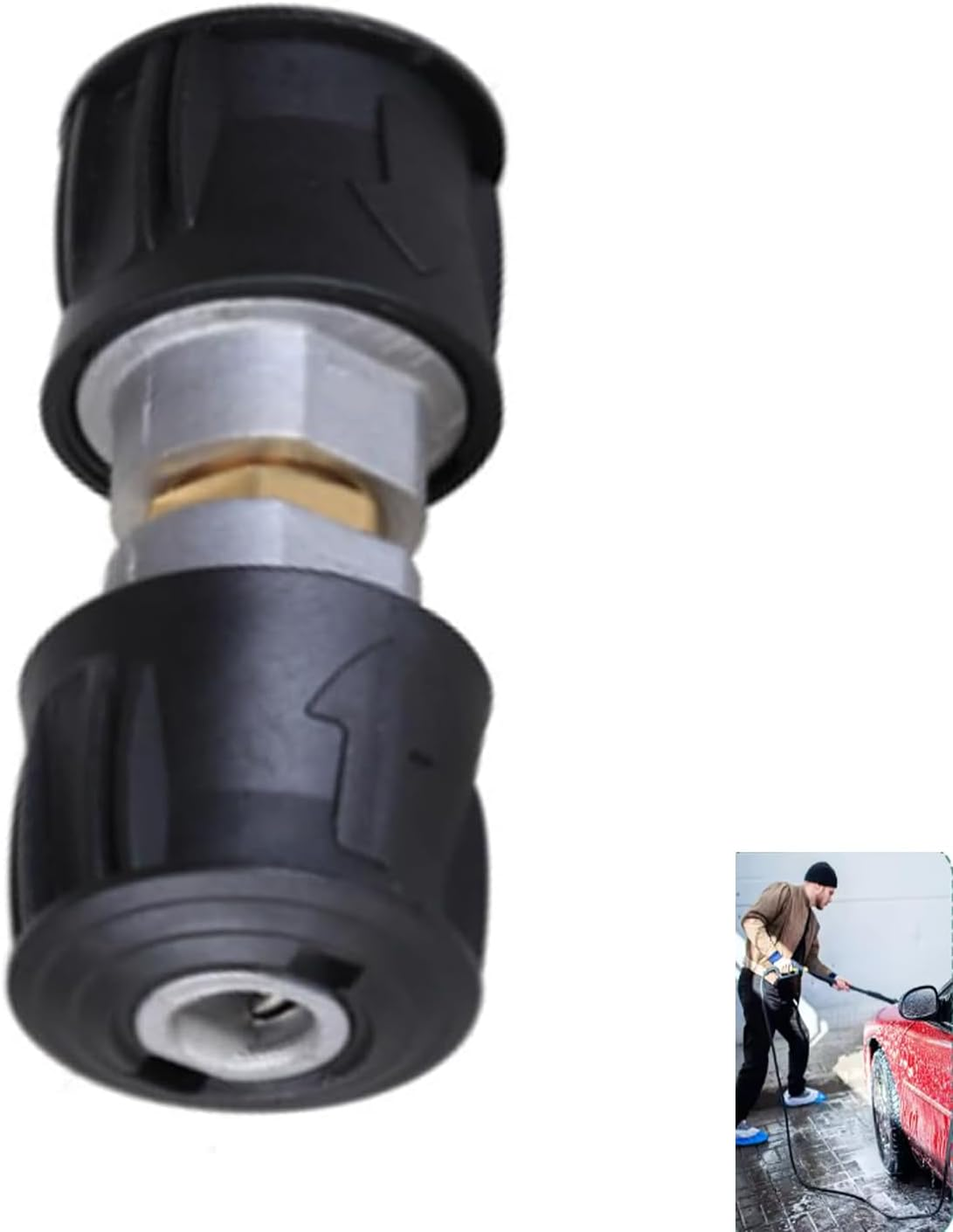 High Pressure Quick-Fitting Replacement for Gun and Power Washer, Quick Coupling Hoses Pressure Washer Hose Connector Adapter, M22 14Mm Female Fitting image number 3