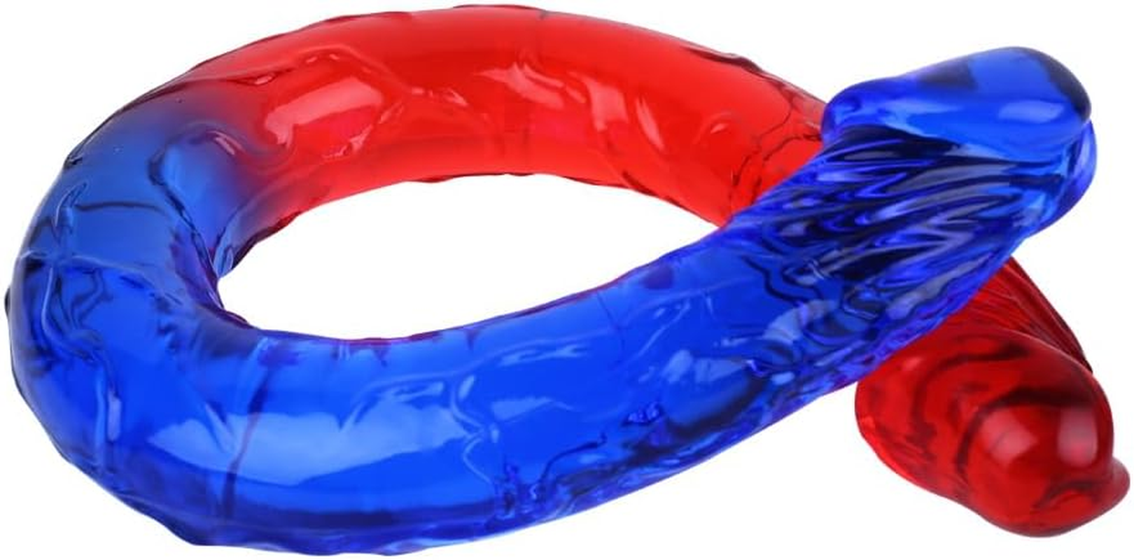 44Cm/17.32Inch Realistic Double Head Resistant Tool Comfortable Resistant Waterproof Flexible for Women Fitness - Red & Blue Colour (Blue & Red) image number 2