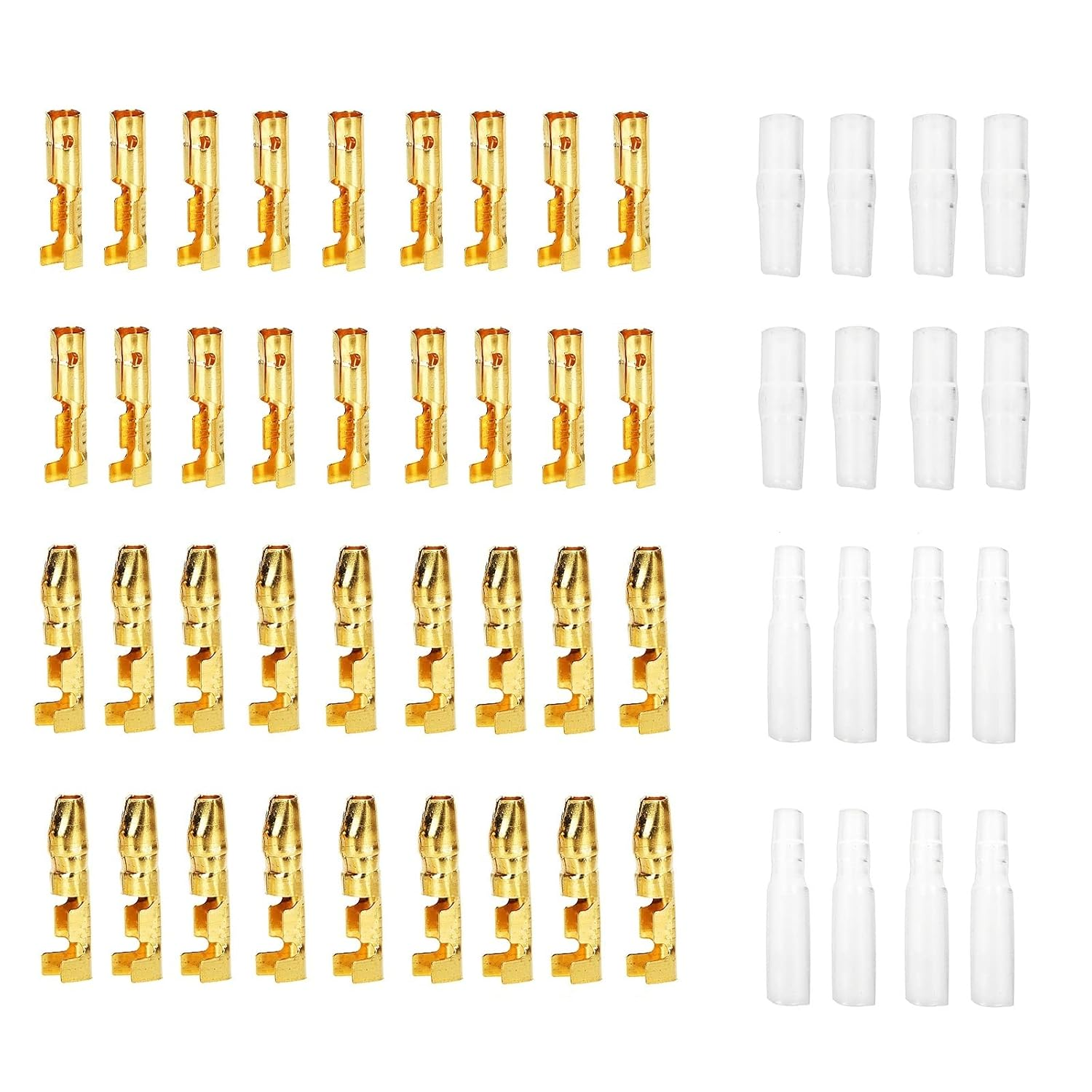 Ruimou 200Pcs 3.9Mm Gold Bullet Wiring Brass Terminal with Insulation Sheath Kit for Wire Connection, Car, Boat, Motorcycle,Bike image number 5