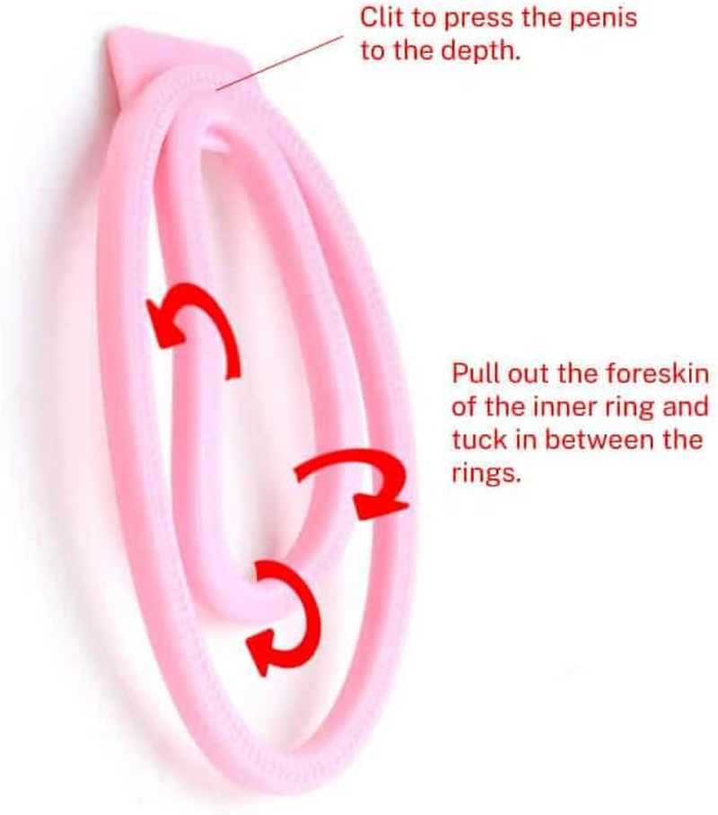 Male 2 Pcs Chastity Clip with Chastity Belt - Chastity Cage Sex Toys for Men Sissy,Silicone Strap Penis Cages for Femboy and Cross-Dressers Sex Games Pleasure (Pink) image number 2