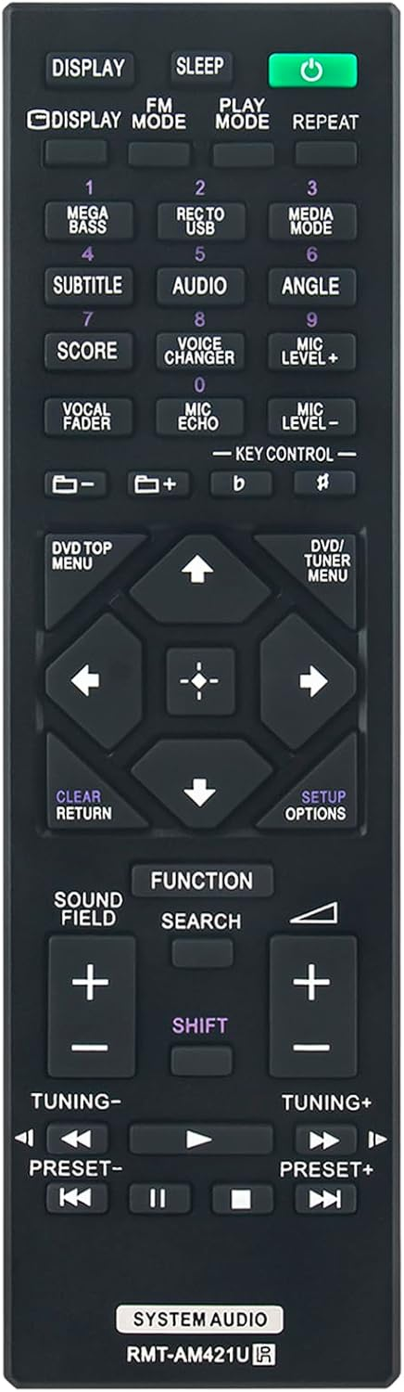 RMT-AM421U Replacement Audio Remote Control Compatible with Sony High Power Home Audio System MHC-M40D HCD-M40D MHC-M20D RMT-AM420U MHC-M60D MHS-V72D MHC-M80D MHC-V83D MHC-V73D image number 4