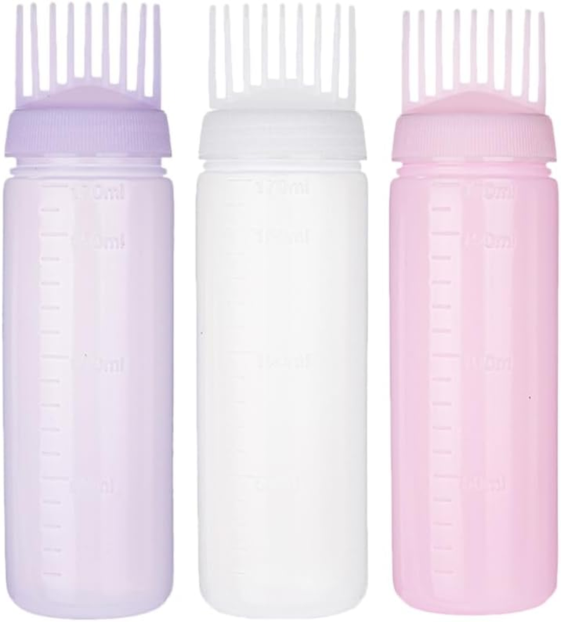 TOVINANNA 3 Pcs Hair Oil Bottle Oil Bottles for Hair Root Bottle Comb Root Bottle Applicator Hair Coloring Bottle Comb Hair Oil Applicator Bottle Hair Coloring Applicator Bottle image number 6