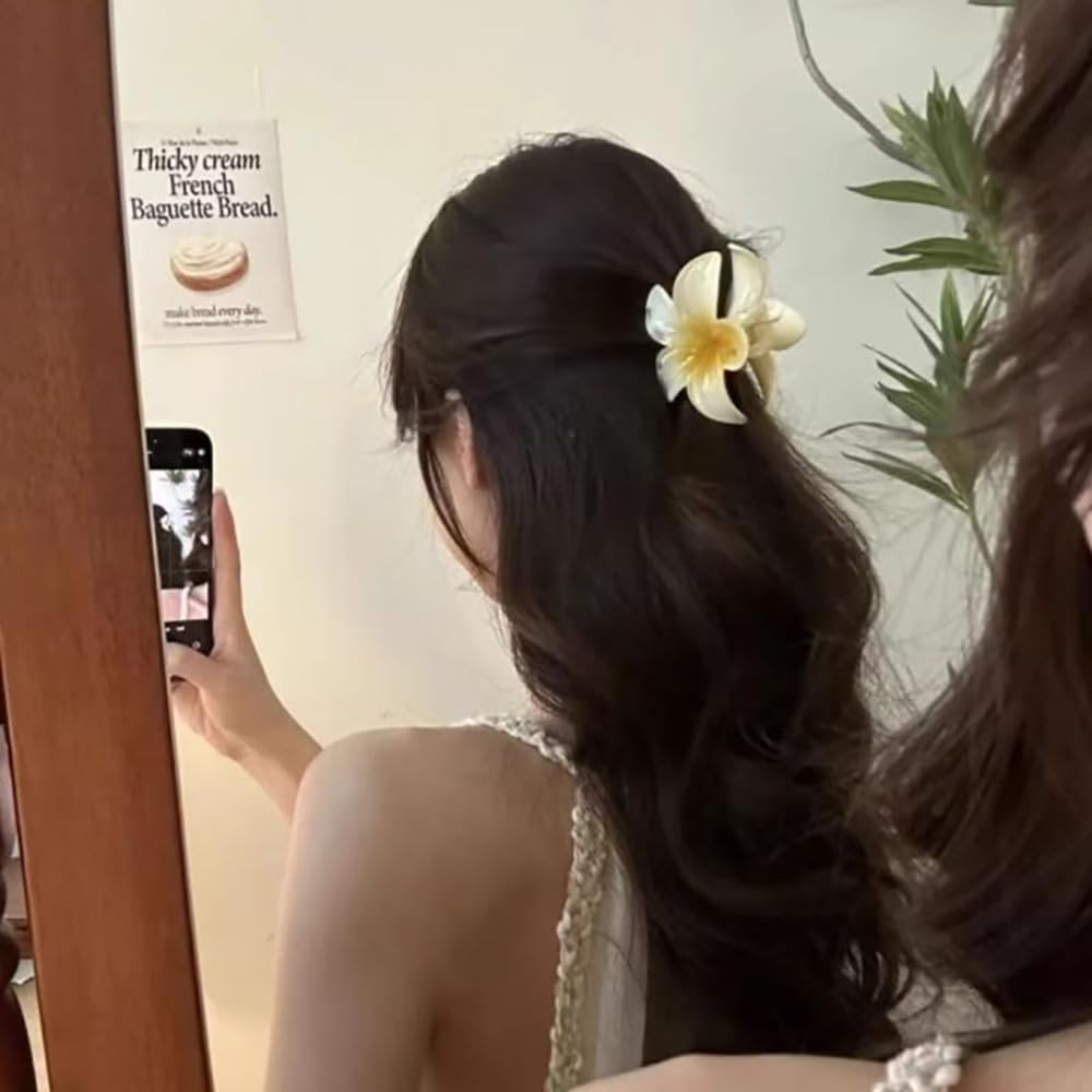 Pack of 6 Flower Hair Clips Non-Slip Hawaiian Large Flower Hair Clip Hair Clips for Women for Girls Thick Thin Hair Holiday Gifts image number 1