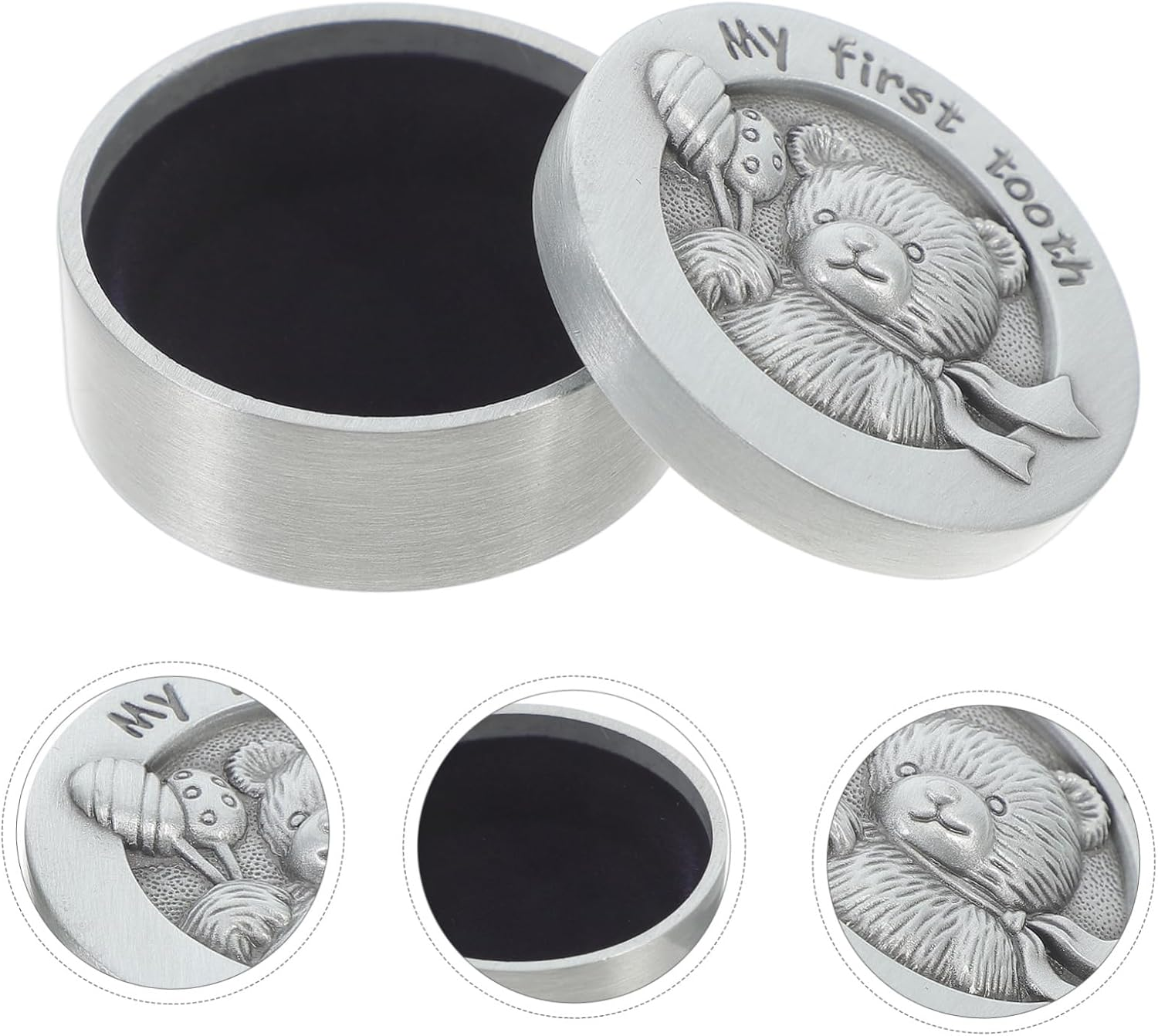 Teeth save Box Alloy Tooth Holder for Newborns Practical Keepsake Box for First Tooth and Curl Birthday for Boys Ample Storage for Special Memories