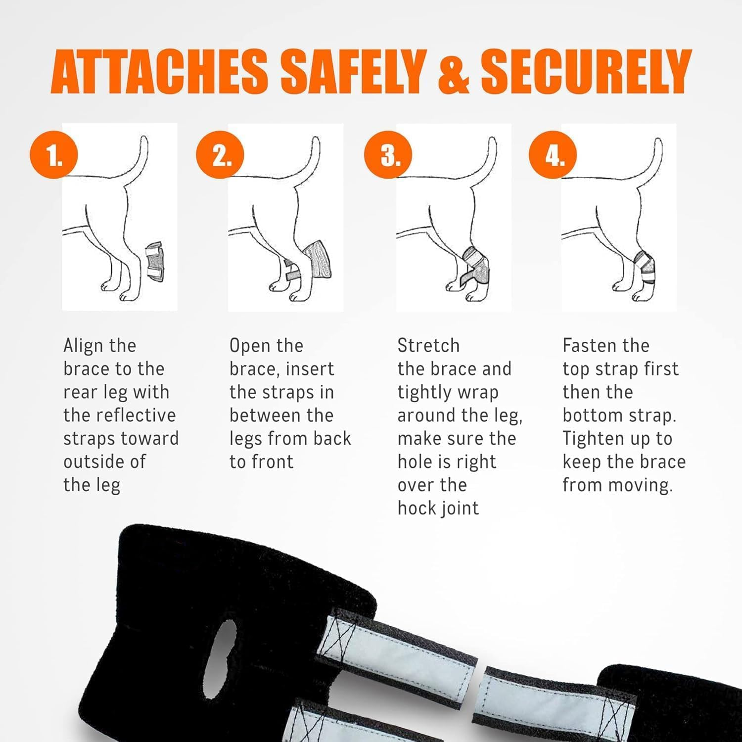 Dog Knee Brace for Torn ACL Hind Leg and Luxating Patella, Canine Rear Hock Joint Support, Joint Injury and Sprain Protection, Removable Design (S) image number 6