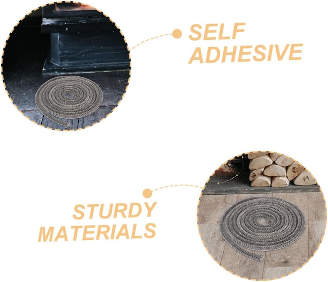 Self-Adhesive Fireplace Gasket Strip Wood Stove Door Seal Replacement Smoke Prevention Flue Sealant for Wood Burning Stoves and Fireplaces Easy Install image number 3