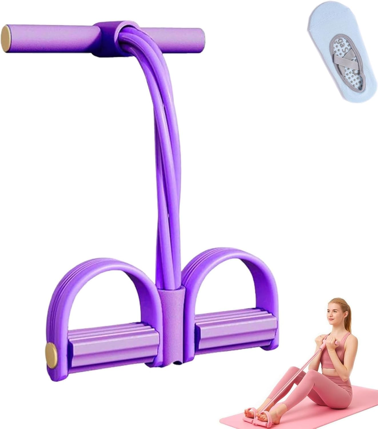 Saludea Gentle Fit Elastic Foot Resistance Band, Saludea Gentle Fit, 21 Fitness Resistance Bands-6 Tube Pedal Ankle Puller for Arm&Leg Training for Men and Women