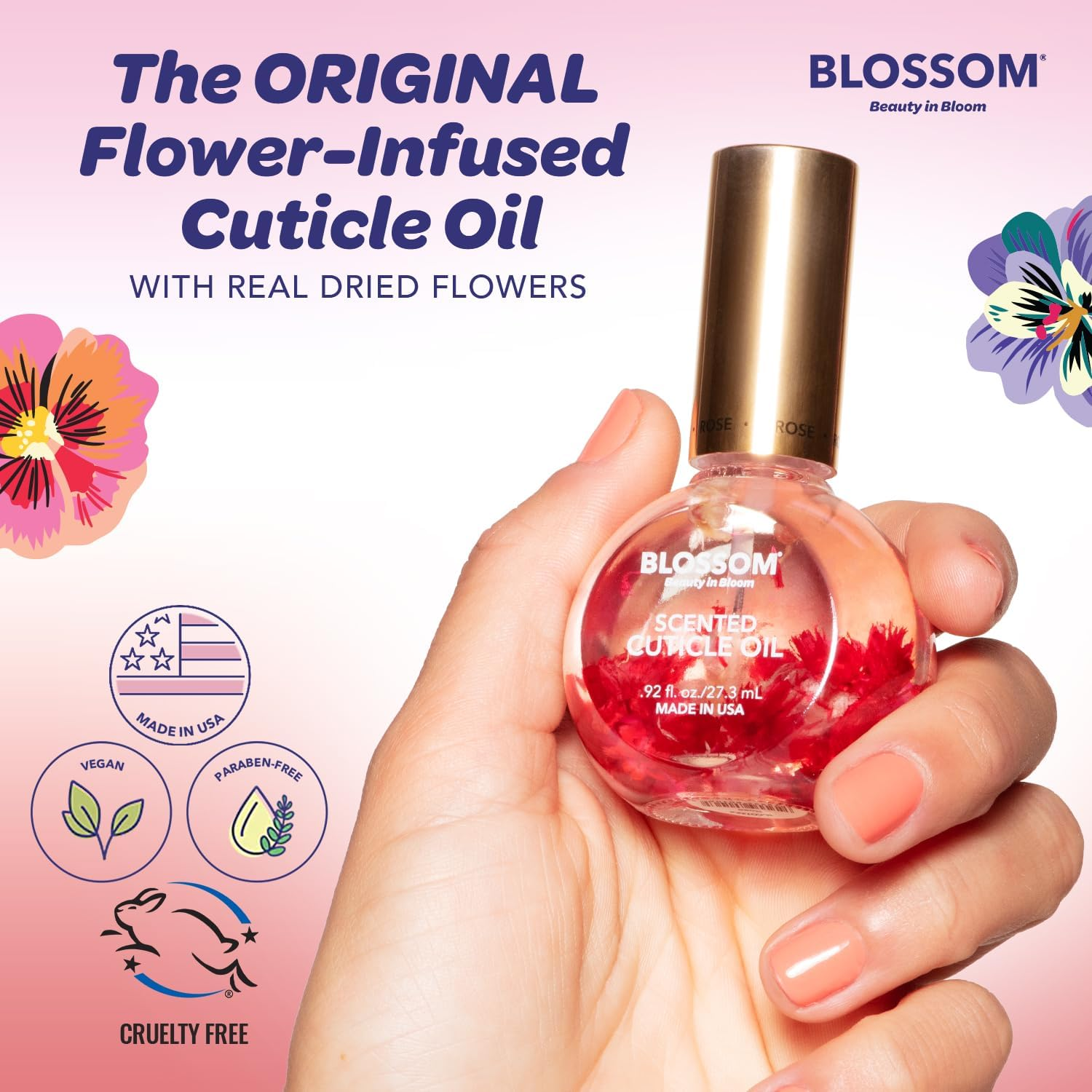 (Strawberry 1 Fl.Oz) - BLOSSOM SCENTED CUTICLE OIL STRAWBERRY 25Ml image number 5