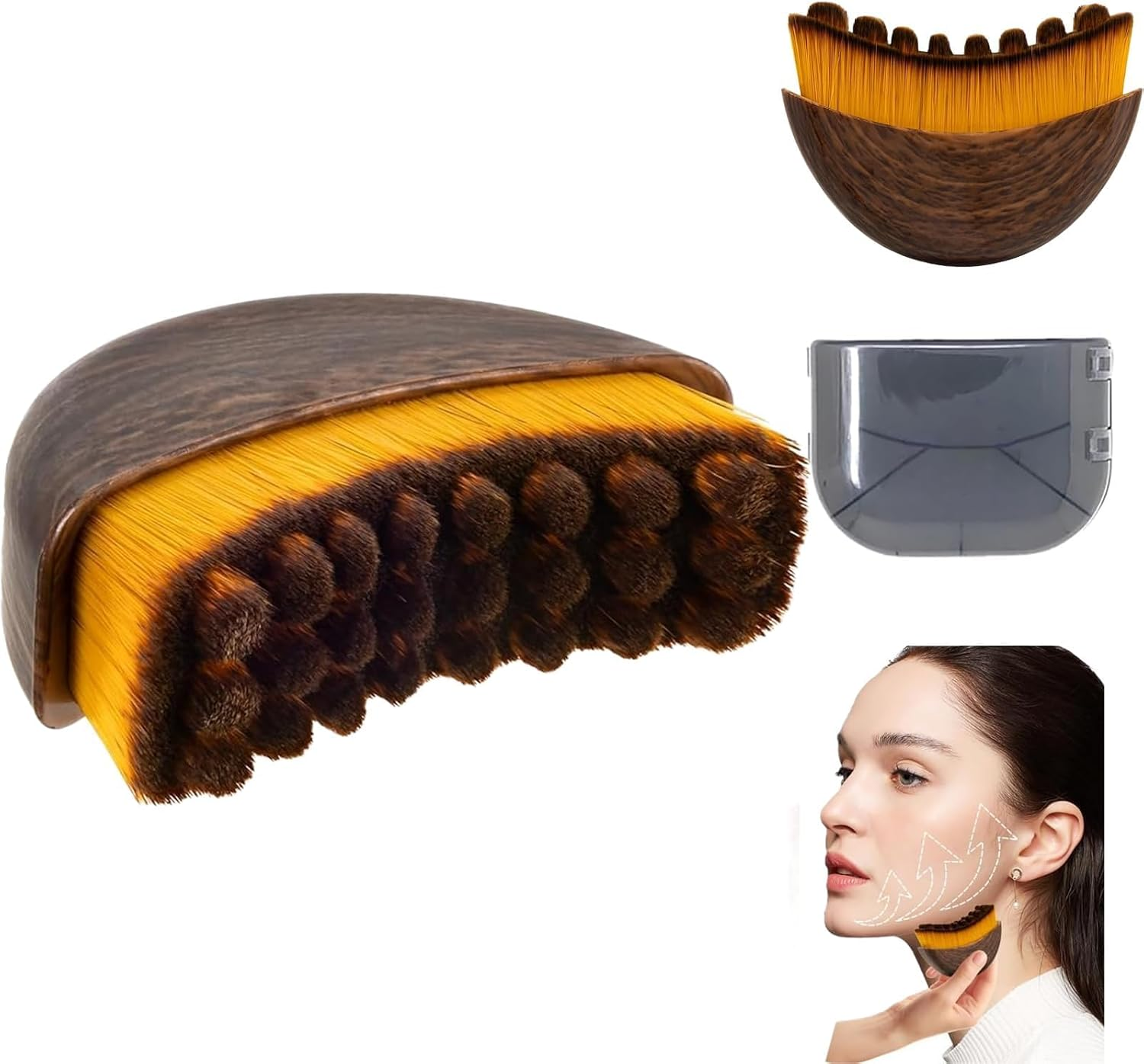 Lymphatic Contour Face Brush, Dry Face Brush for Lymphatic Drainage Massager -Anti-Puffiness, Lift, Chin & Jawline Sculpting (1PCS Soft Gua Sha Brush) image number 3