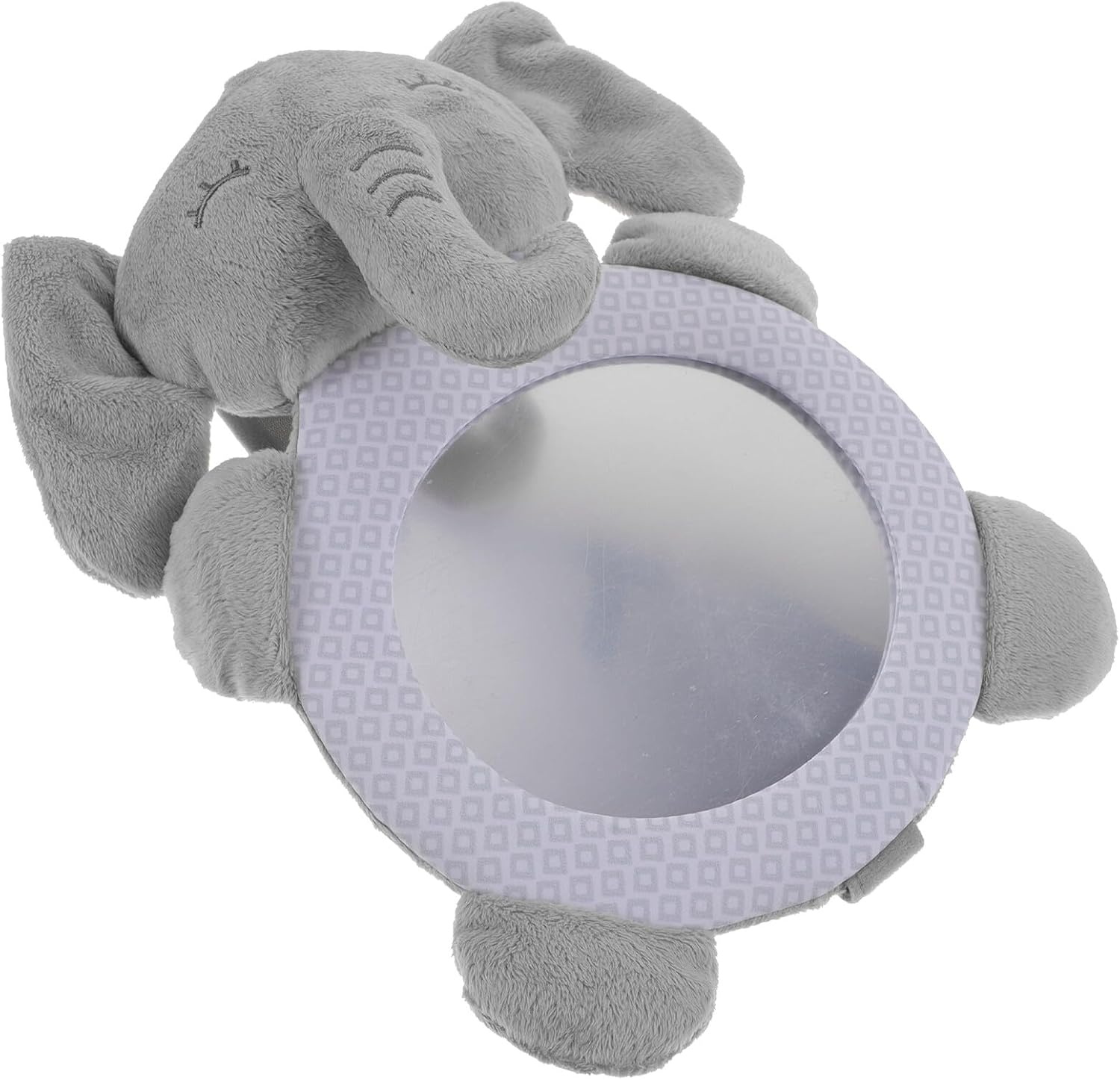 Elephant Car Seat Mirror for Crib and Stroller Lightweight Rearview Mirror with Easy Strap Installation Safe View for Parent and Interaction image number 2