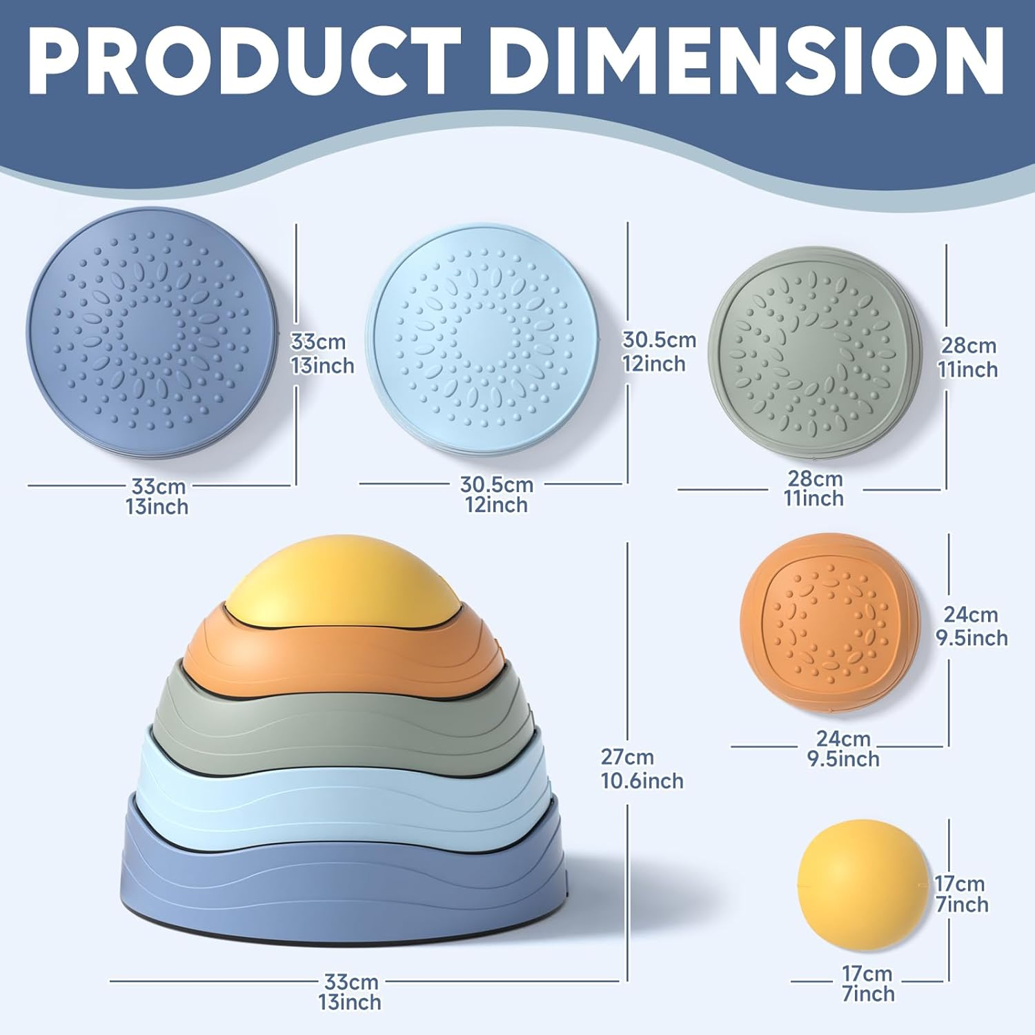 Lehoo Castle Stepping Stones for Kids, Sensory Toys Balance Board, Toddler Toys for Ages 2-5 for Boys Girls, Indoor & Outdoor Toys, Non-Slip Balance Step Stone up to 200Lbs Obstacle Course image number 3