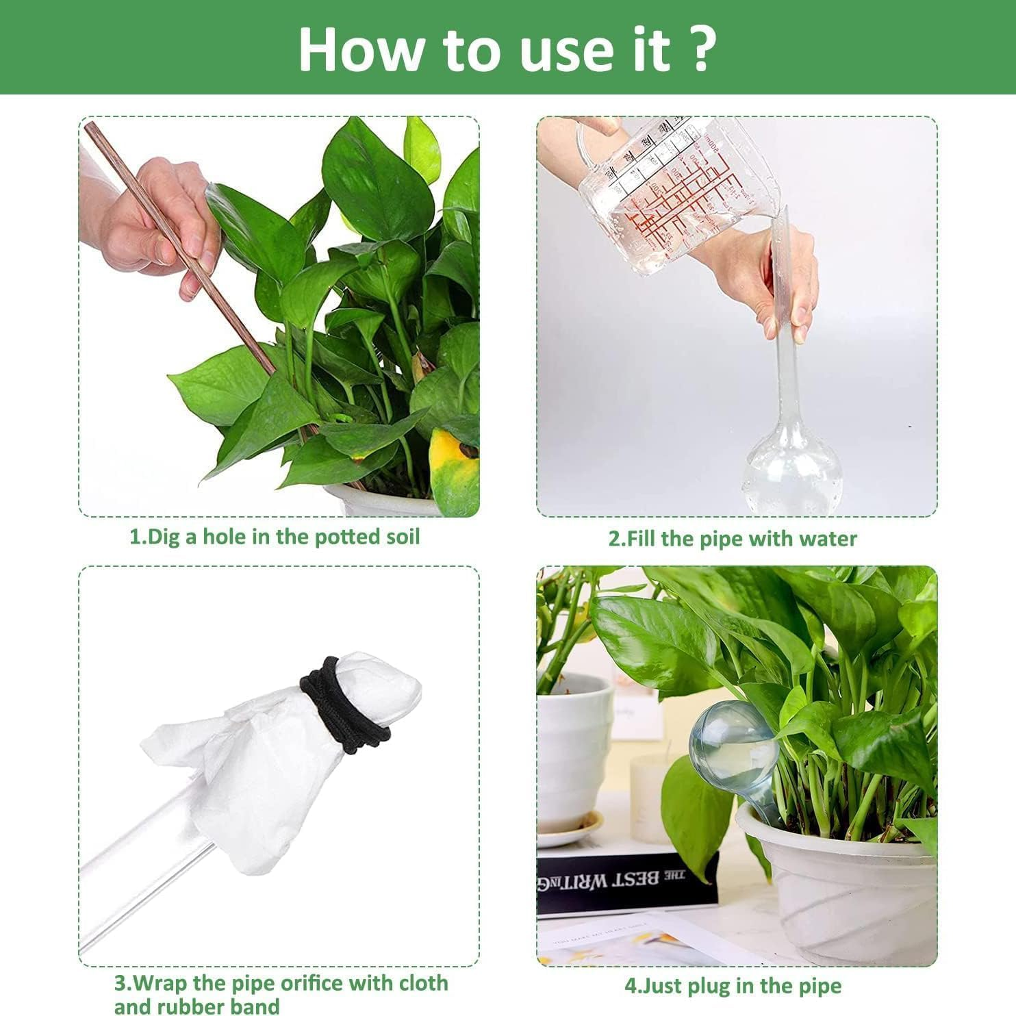 Clear Plastic Self-Watering Globes Plant Watering Bulbs, 10Pcs Plant Watering Bulbs Self-Watering Globes,Garden Water Device Watering Bulbs,Plant Watering Bulbs Automatic Self-Watering Globes image number 2
