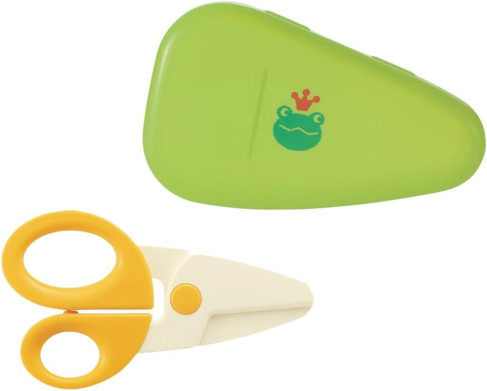 Richell Odekake Lunch-Kun Baby Food Scissors, 2.6 X 0.4 X 4.6 Inches (6.7 X 1.1 X 11.7 Cm), Yellow, Chemical Disinfectable, Case Included image number 1