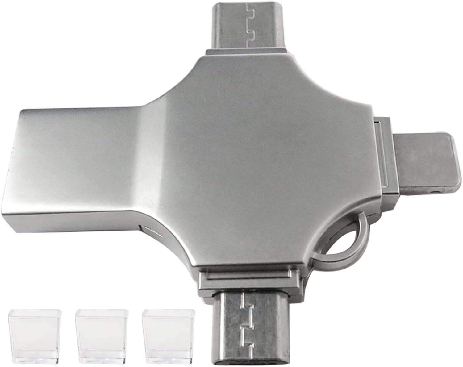 Weistiy 64GB 4-In-1 Port USB 3.0 Flash Drive Memory Stick for I-Pad Samsung for I-Phone5/6 for I-Phone7/8/X Android, for Ios, for I-Phone, Laptop, PC image number 2