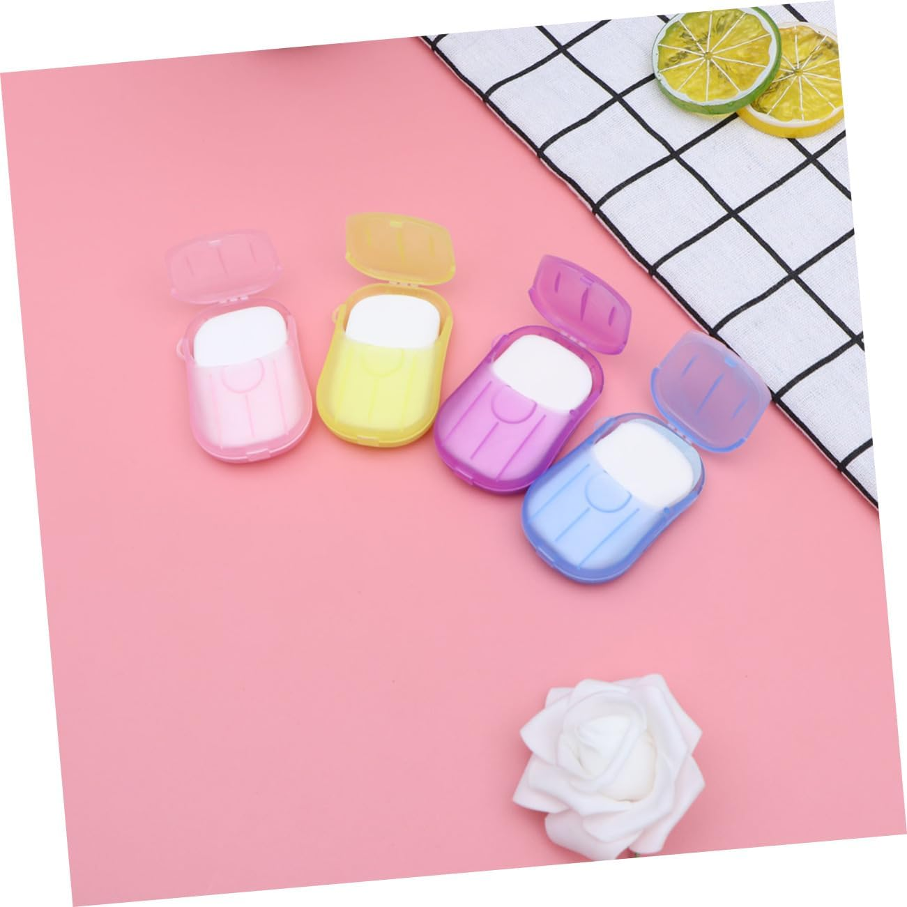 VANZACK Travel Pack Portable Soap Tablets Disposal Soap Sheets for Bath Face Hands Compact Safe Random Color image number 3