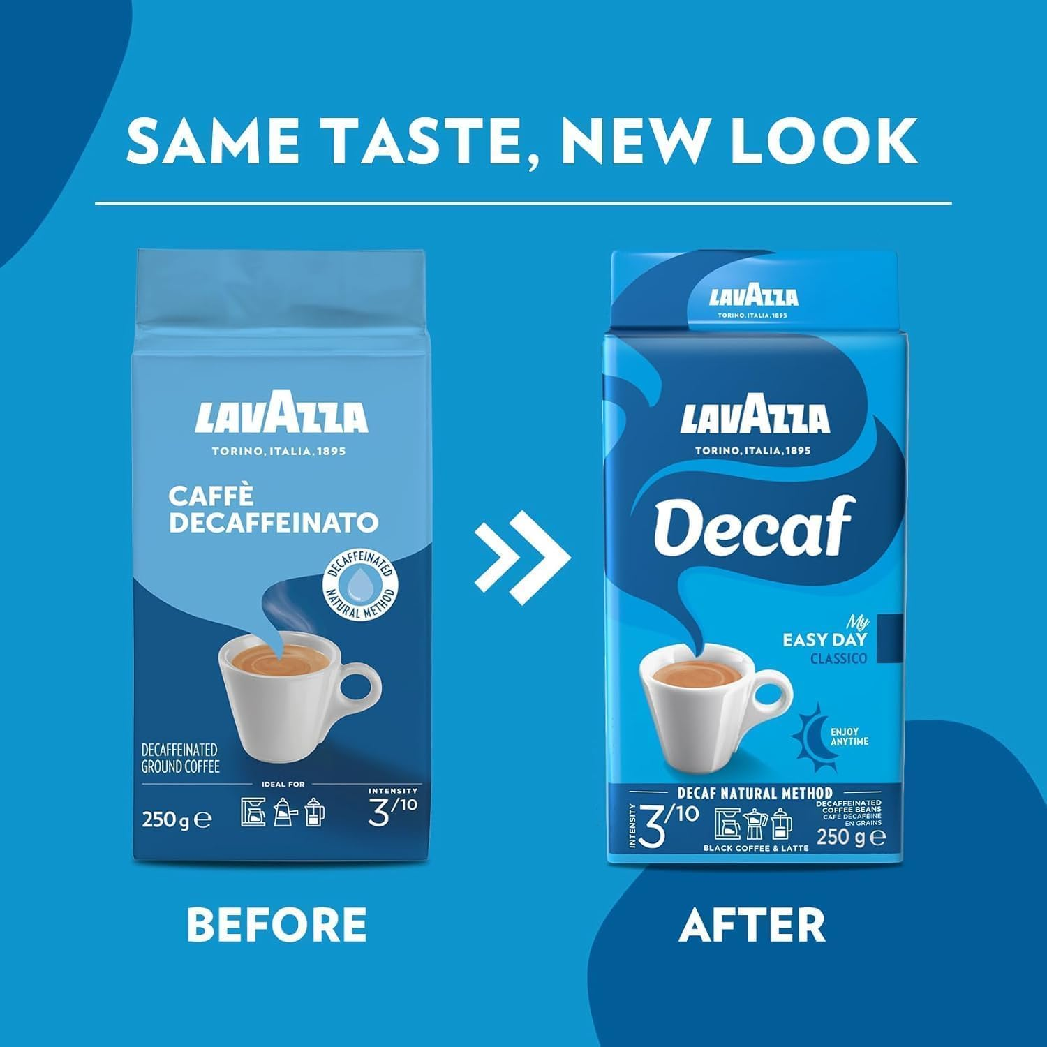 Lavazza, Decaf My Easy Day Classico, Decaffeinated Coffee Beans, Ideal for Espresso Coffee Machines, Aromatic Notes of Almonds and Honey, 100% Arabica, Intensity 3/10, Medium Roasting, 500G image number 1