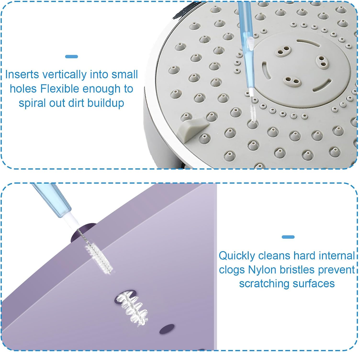 70Pcs Shower Head Cleaner Tool Kit, 2 Styles Shower Head Cleaning Brush for Unclogging Tiny Nozzle Holes Gaps in Showerheads Faucets 3D Printers image number 5