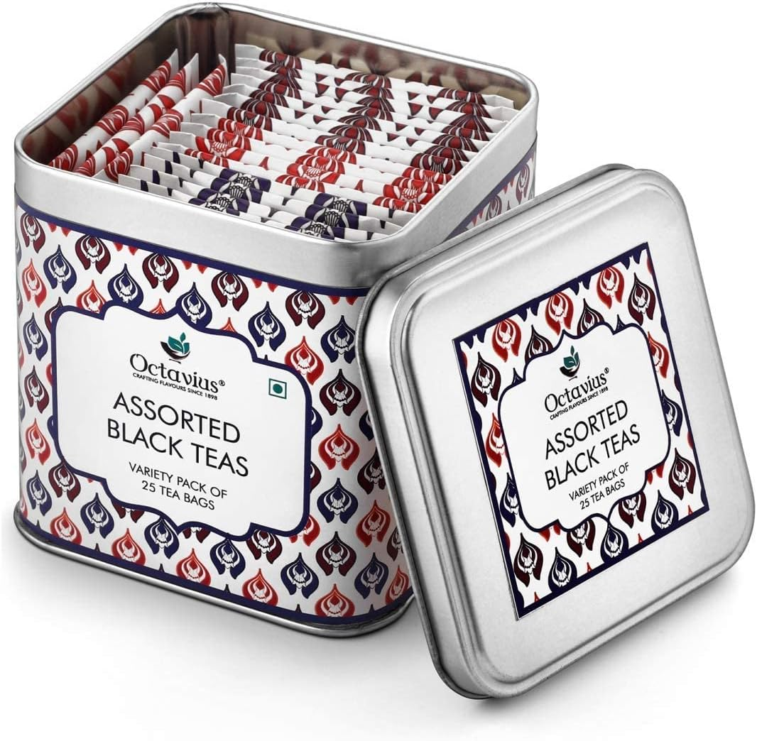 Octavius Black Tea Sampler Variety Pack | Rich Antioxidant | Helps in Weight Management Support | 25 Tea Bags image number 2