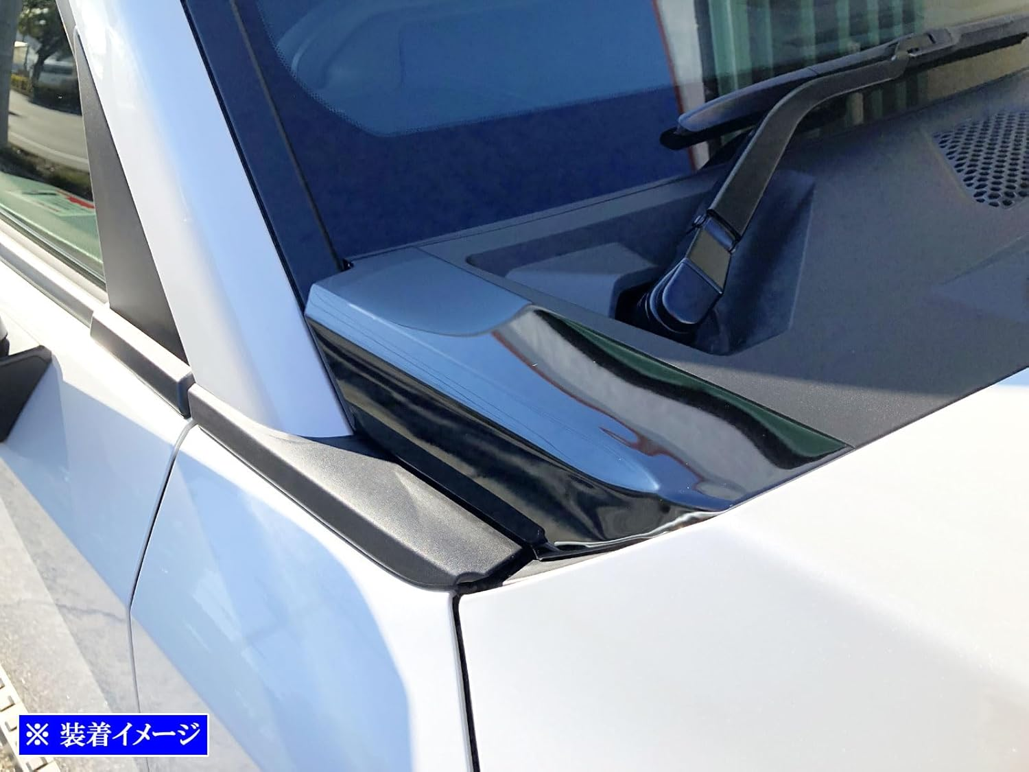 BRIGHTZ Rankle 250 TRJ250W GDJ250W Stainless Steel Front Wiper Side Panel, 2 PC, Piano Black [FRO-ETC-MID-084] Rankle Land Cruiser 250 image number 1