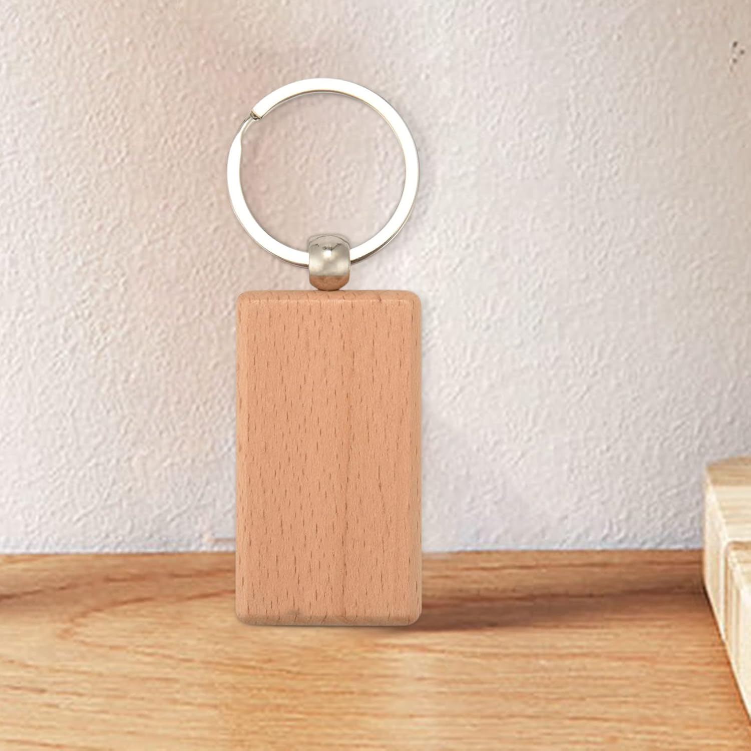 30 Pcs Wooden Keychains Blanks Key Chain Tags DIY Gifts image number 6