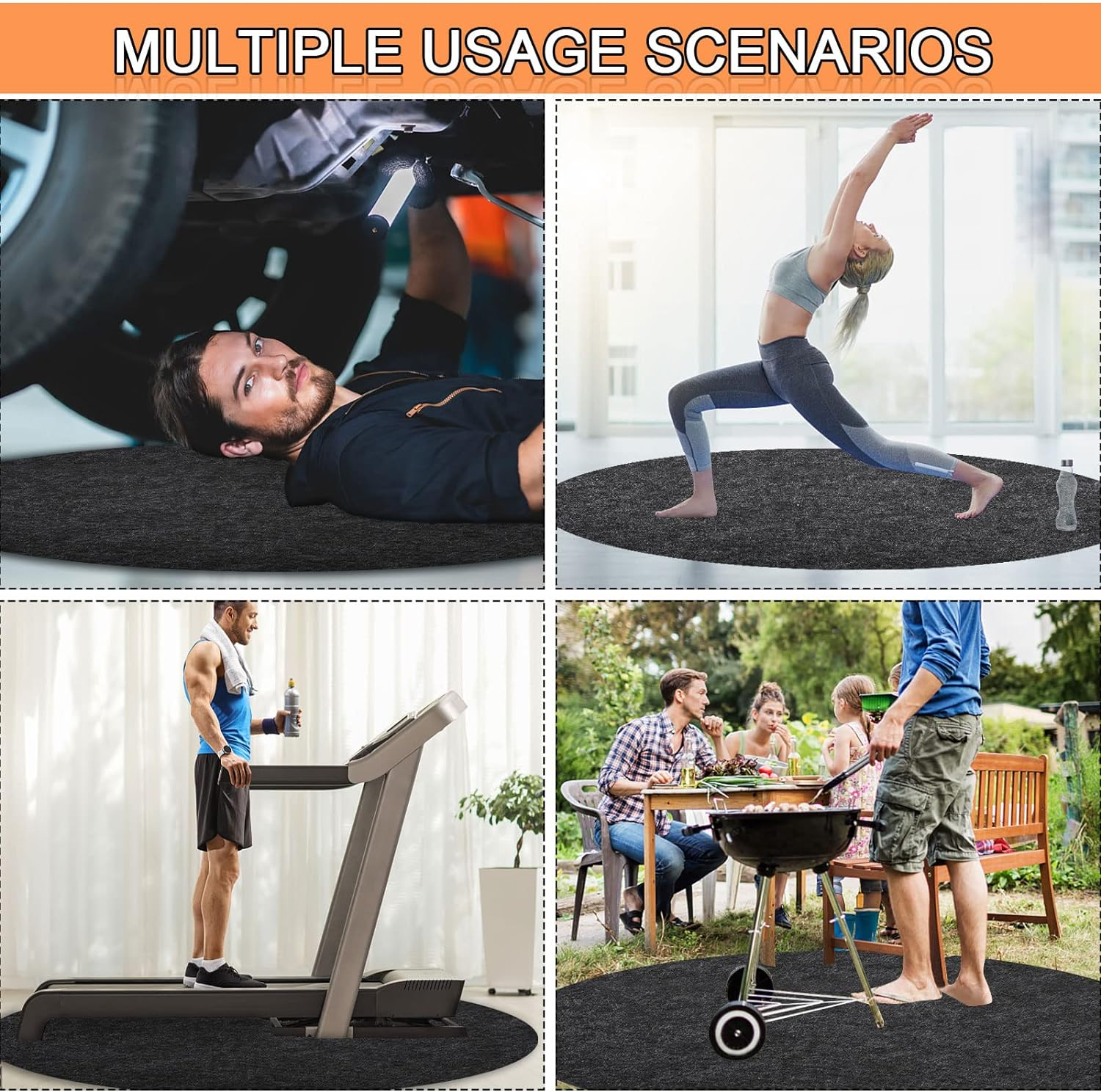 NOVWANG 78 Inch Dia round Hot Tub Mat, Large Washable above Ground Protector Pad Water Absorb with Waterproof Slip-Proof Backing, Portable Spa Pool Accessories for 77" Dia below Outdoor Indoor Hot Tub image number 1