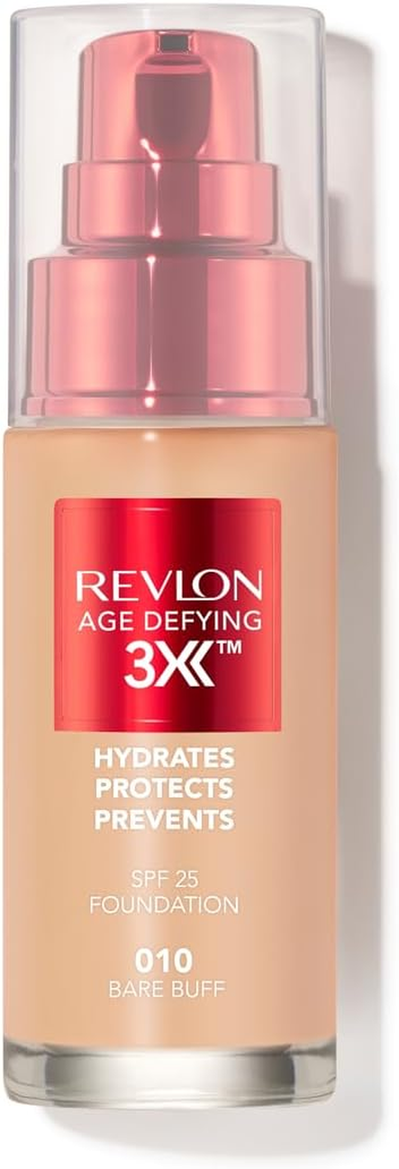 Revlon Age Defying 3X Foundation, Bare Buff, Medium Coverage, Natural Finish, SPF25, Anti-Aging, 30Ml