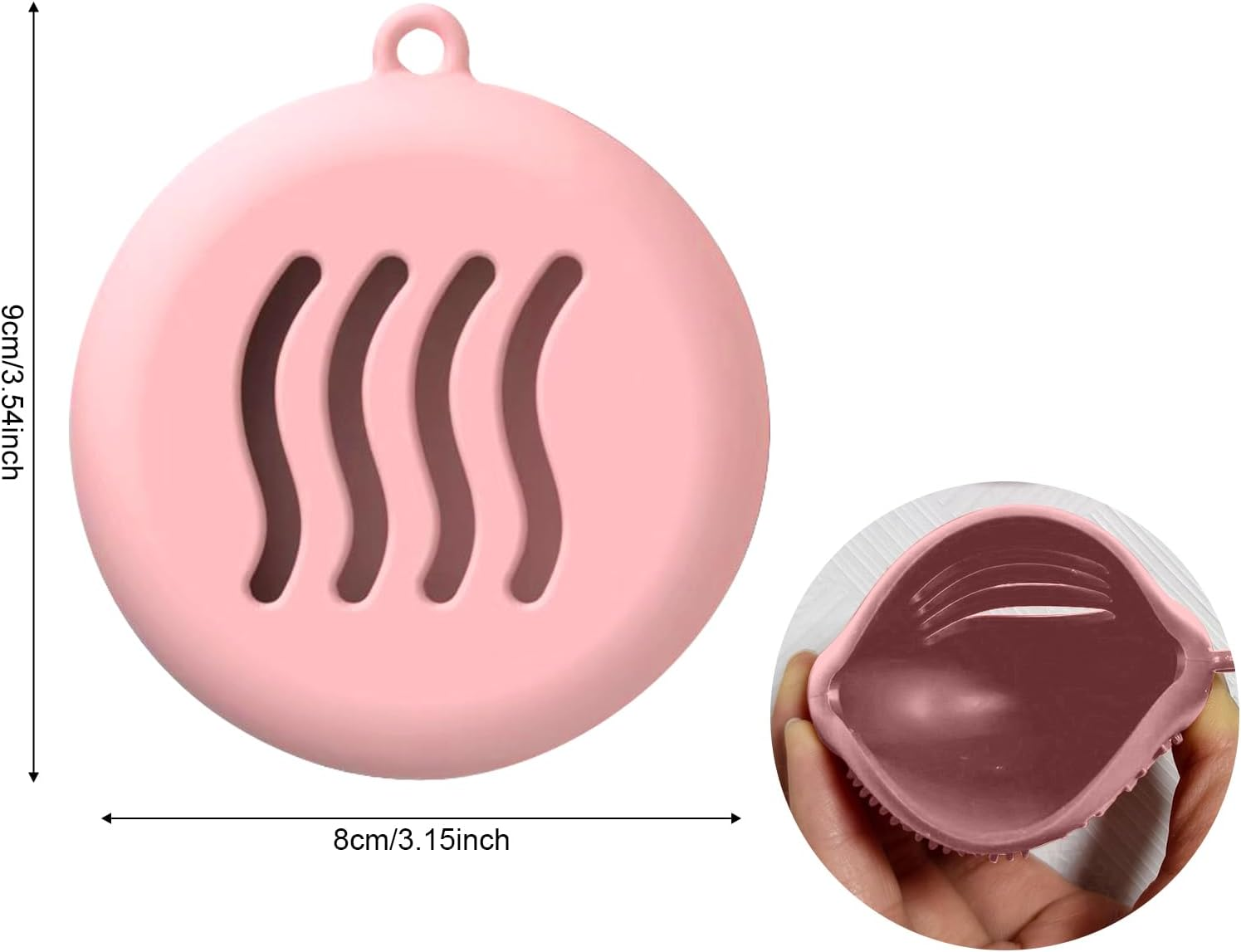 Reayou Silicone Makeup Sponges Case, 2 PCS Holder and Cleaner 2 in 1 for round Triangular Powder Puff, Travel Beauty Facial Blenders Pouch Cosmetic Bag Portable Wash Tools Home Salon Pink Beige