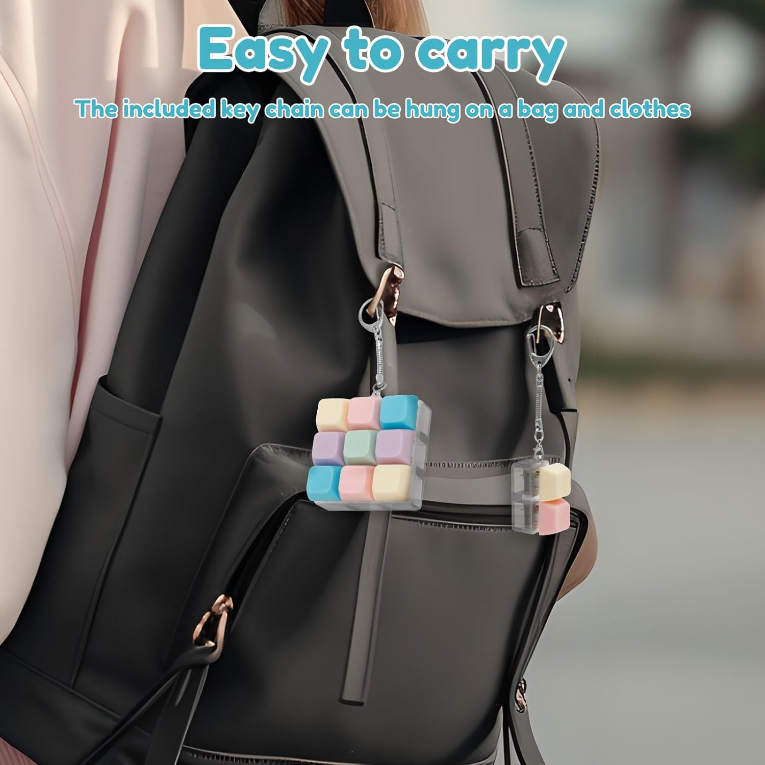 5/6/12Pcs Keyboard Toy Decompression Toys Keyboard Clicker Toy Portable Mechanical Keyboard Keychain Skin Picking Keyboard Toy Funny Cube Key Button for Adults(6 Pcs) image number 5