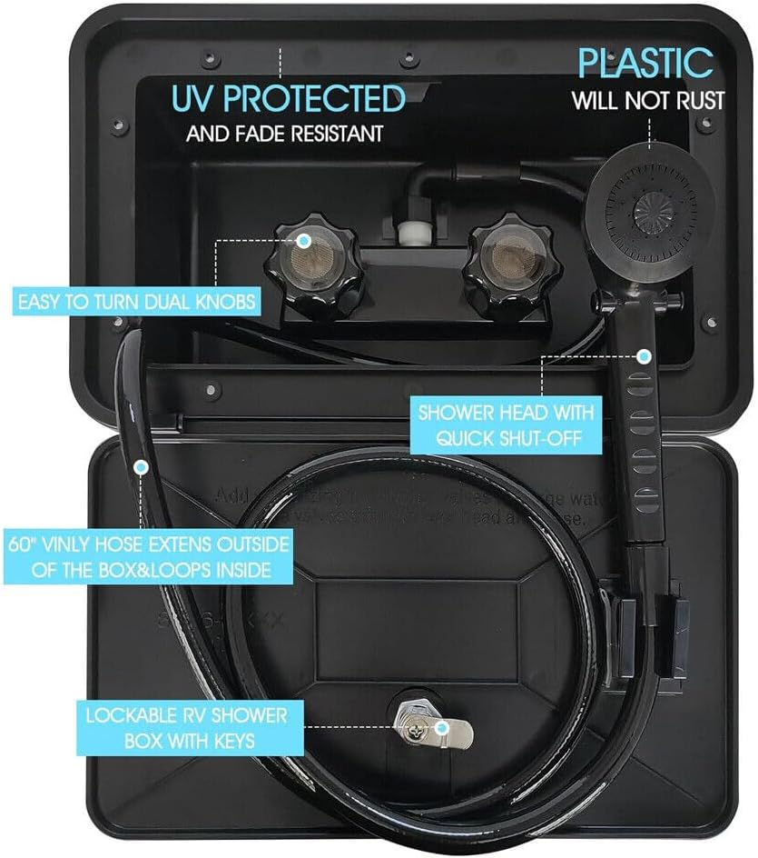 RV External Exterior Shower Box Kit for Boat Marine Camper Motorhome Caravan image number 2