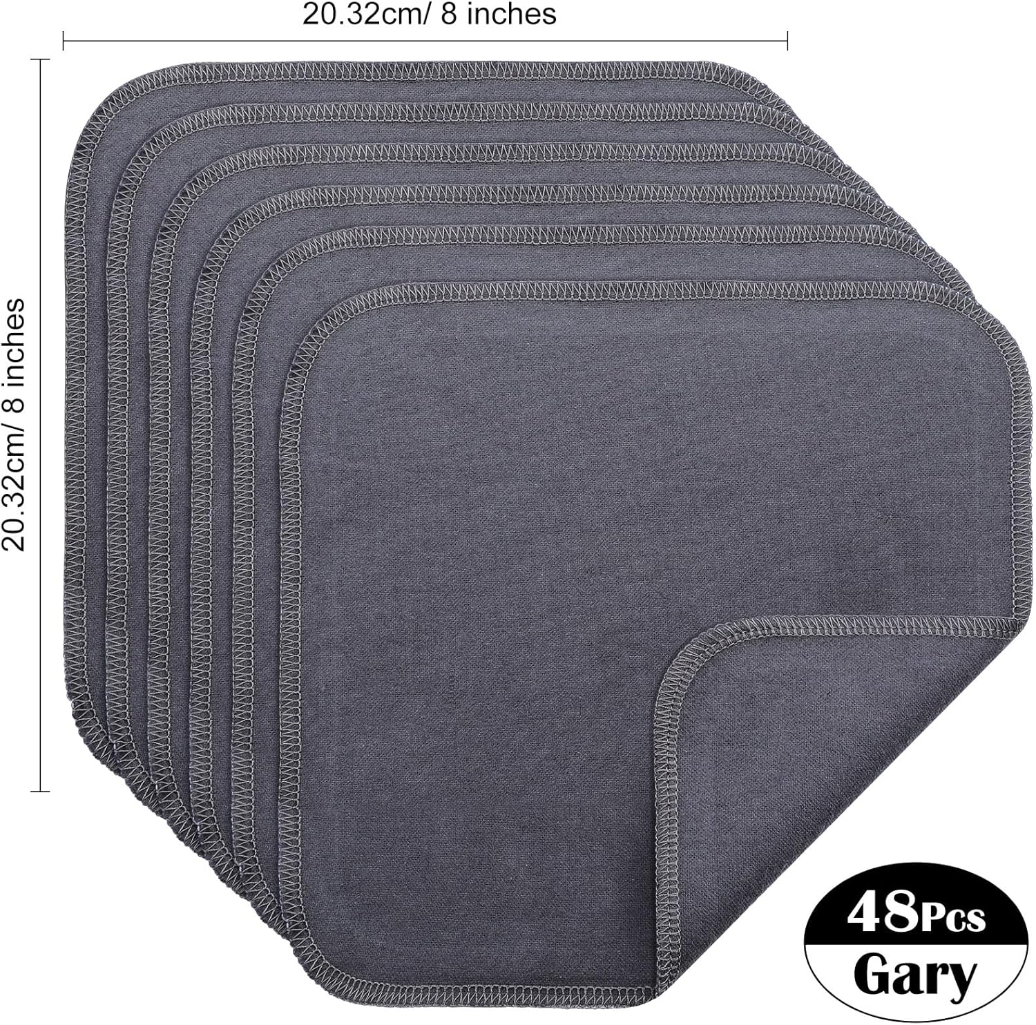 48 Pcs Flannel Cloth Baby Wipes Reusable Baby Wipe Soft Natural Unbleached Face Wipes for Cloth Diapers image number 4