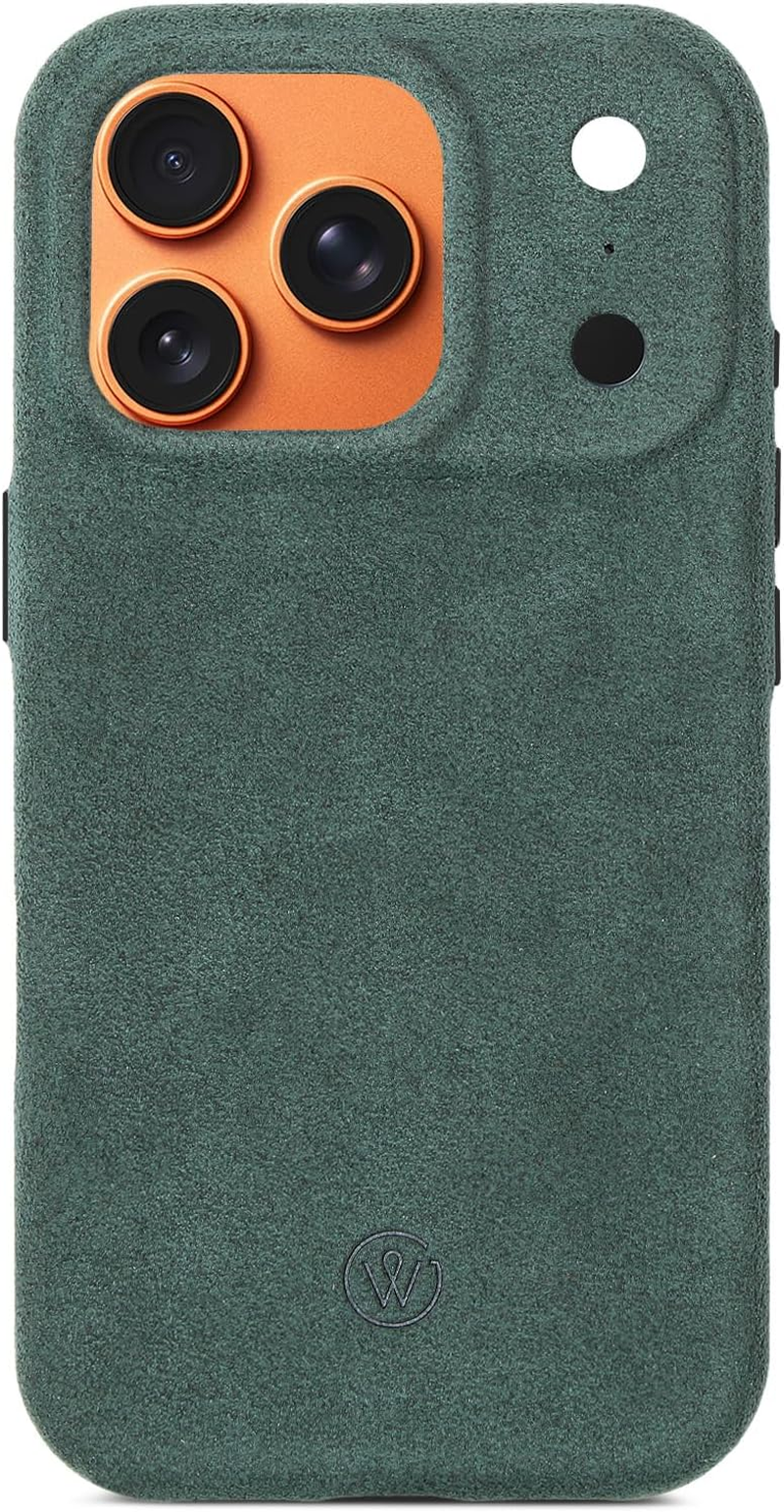 Good Wilhelm Alcantara Case for Iphone 17 Pro - Handmade Premium Case Made from Original Italian Alcantara, 360&deg; Protection, Magnetic Charging (Charcoal Grey, Iphone 17 Pro)