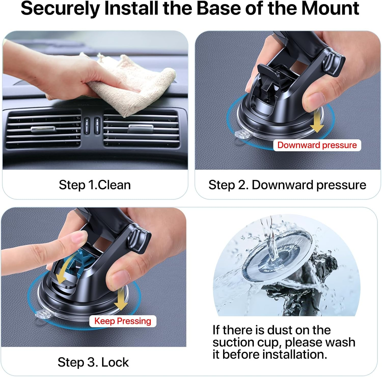 Phone Holder Car Mount for Iphone [Powerful Suction] Phone Mount for Car Dashboard Windshield Air Vent Universal Accessories Automobile Phone Holder for Iphone 15 Pro Max 14 13 XR XS for Samsung image number 2