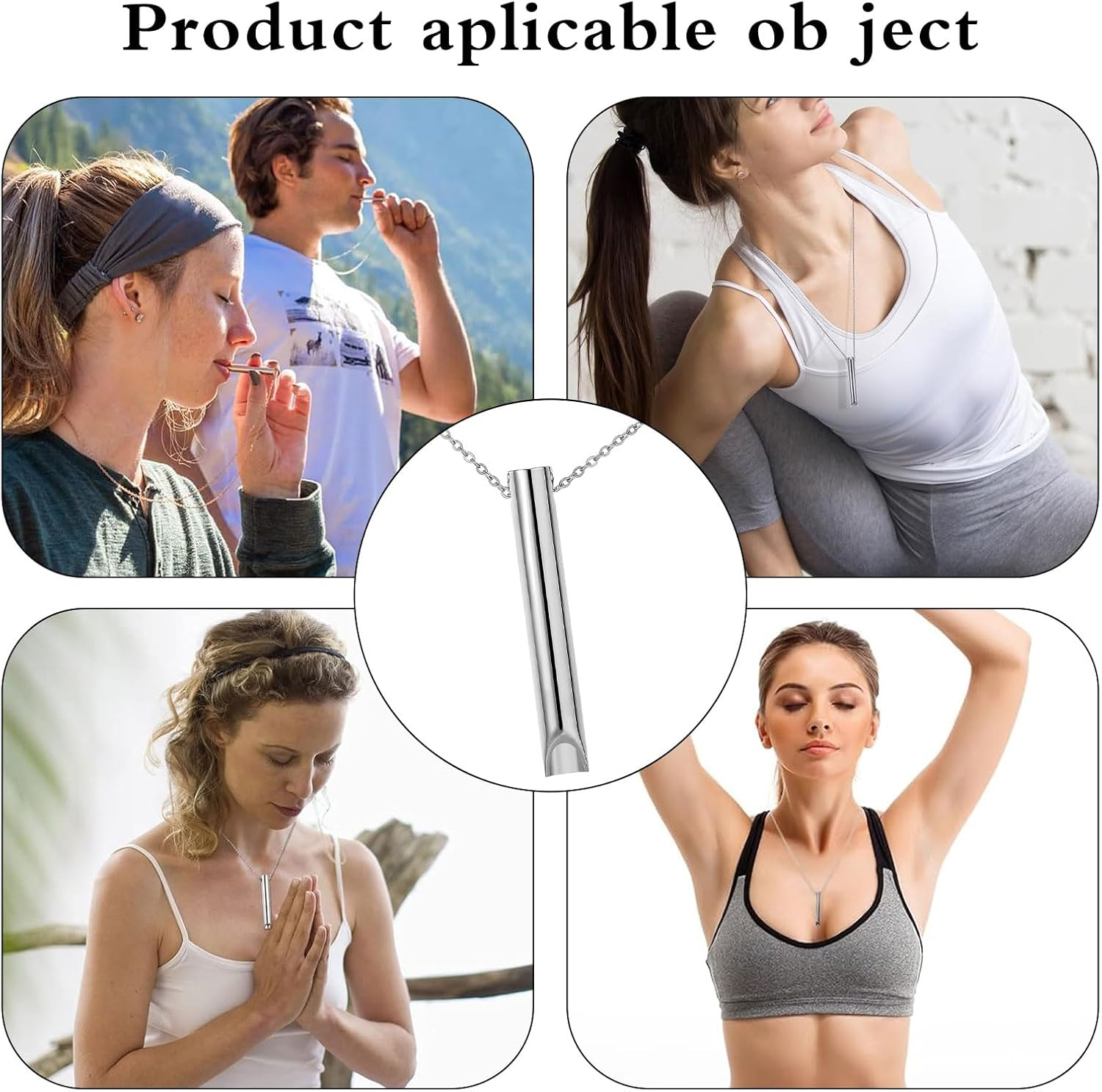 Breathing Necklace,Stress Relief Necklaces,Breathlace Whistle Device Stop Smoking Aids,Holder Lanyard Relax Calming Breath Anxiety,Meditation,Therapy,Gift Women Men Christmas Valentine image number 4