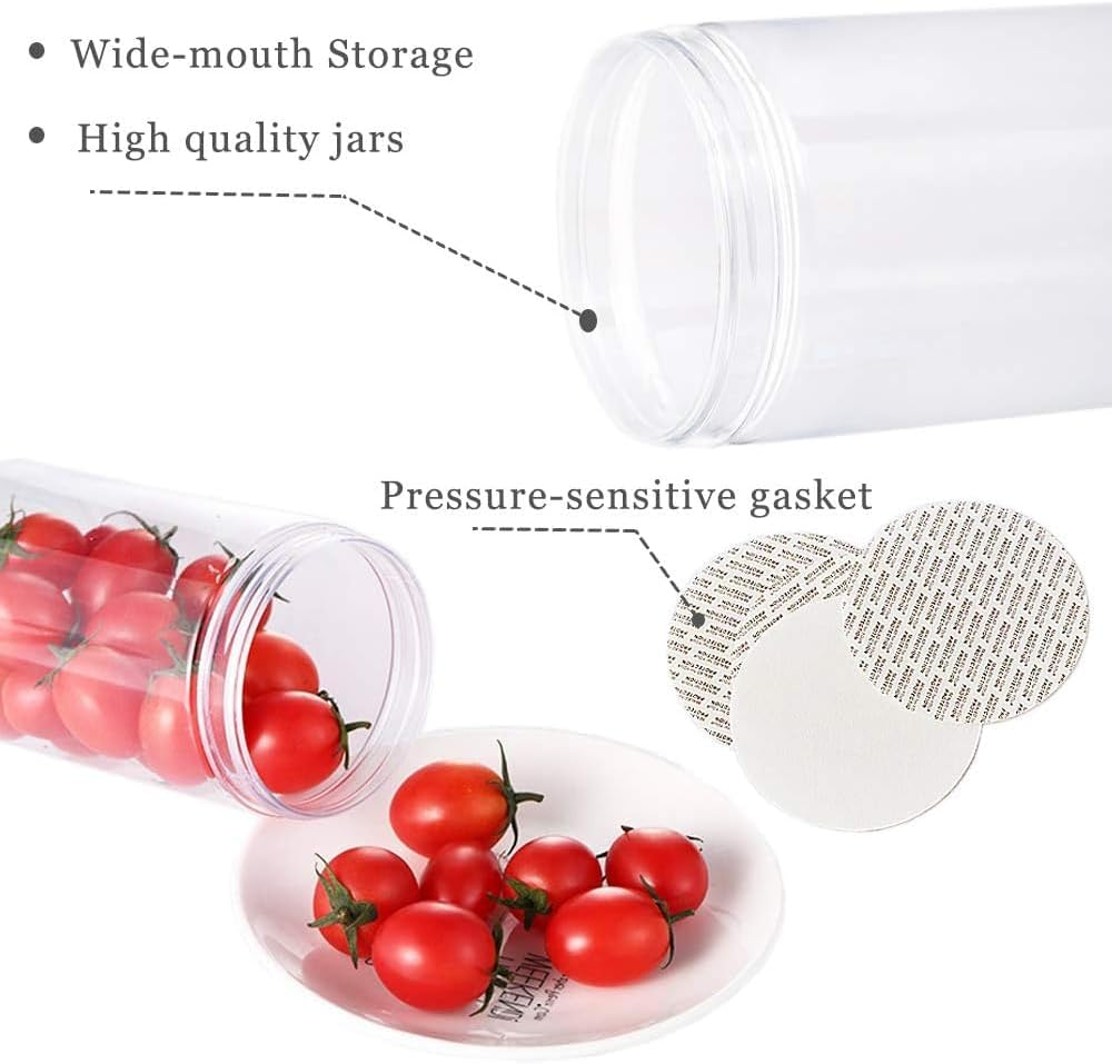 JCQMZB 20 Pack 4Oz round Plastic Jars with Lids Empty Clear Slime Containers,Wide-Mouth Refillable Storage Containers for Cosmetics,Lotion,Food Storage image number 3