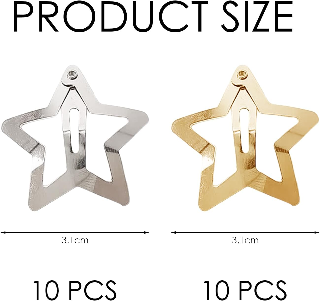 20 Star Shaped Hair Claws Metal Spring Clip Hair Clips Cute Headwear Y2K Hair Accessories