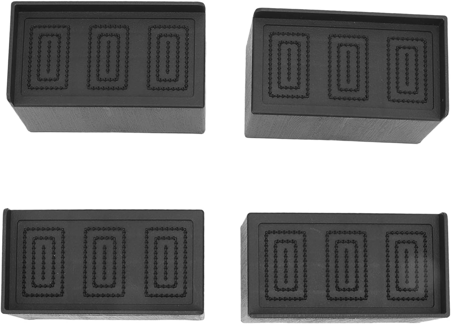 Omabeta 4PCS L Shape Rectangular Furniture Risers with Smooth Corners Design, Stackable Rubber Bed Lifts Blocks for Elevating Table Chair Sofa Bed Cabinet,Black image number 1