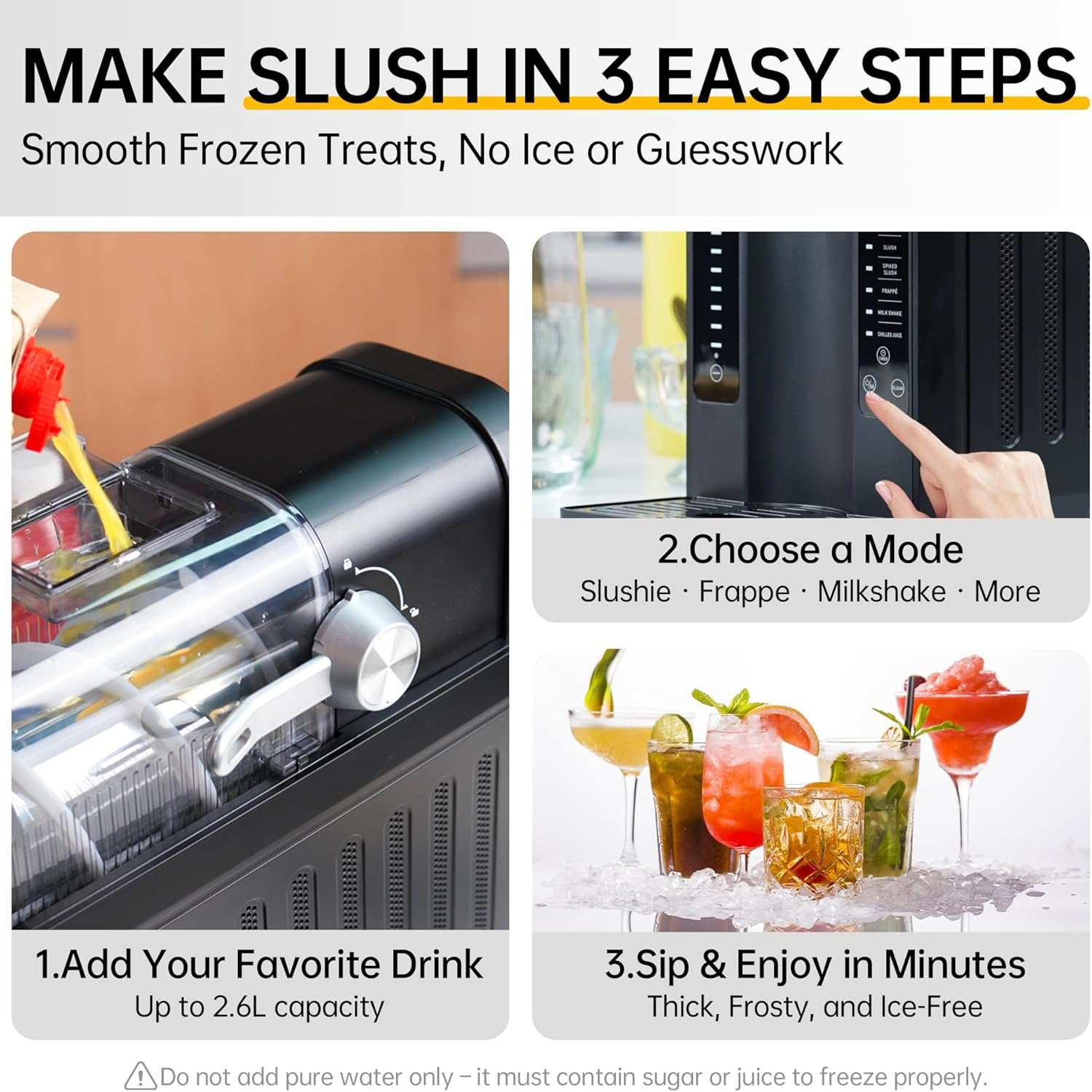 KTX 2.6L Frozen Drink Maker &ndash; 6-In-1 Slushie & Ice Cream Machine with Auto-Clean, Temp Display, No Ice Needed | Smoothies, Milkshakes, Frapp&eacute;s, Cocktails, Slushies, Ice Cream image number 3