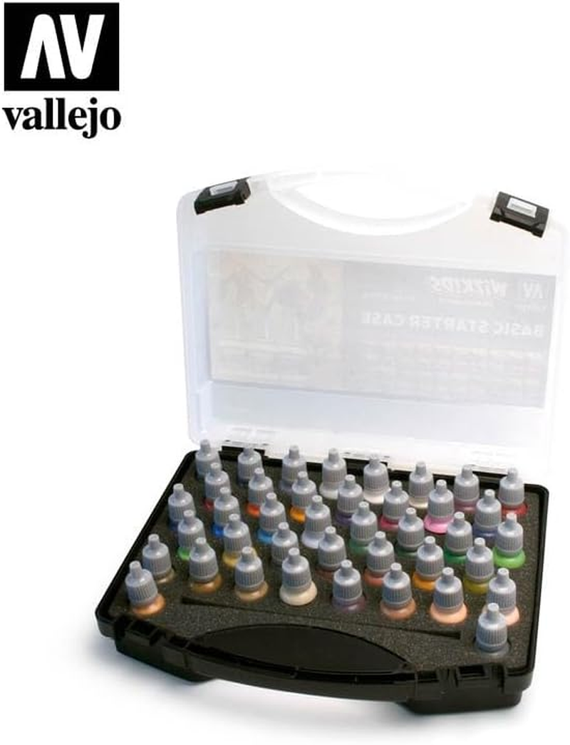 Acrylicos Vallejo Wizkids Premium Paint Basic Starter Case 40 Piece Set