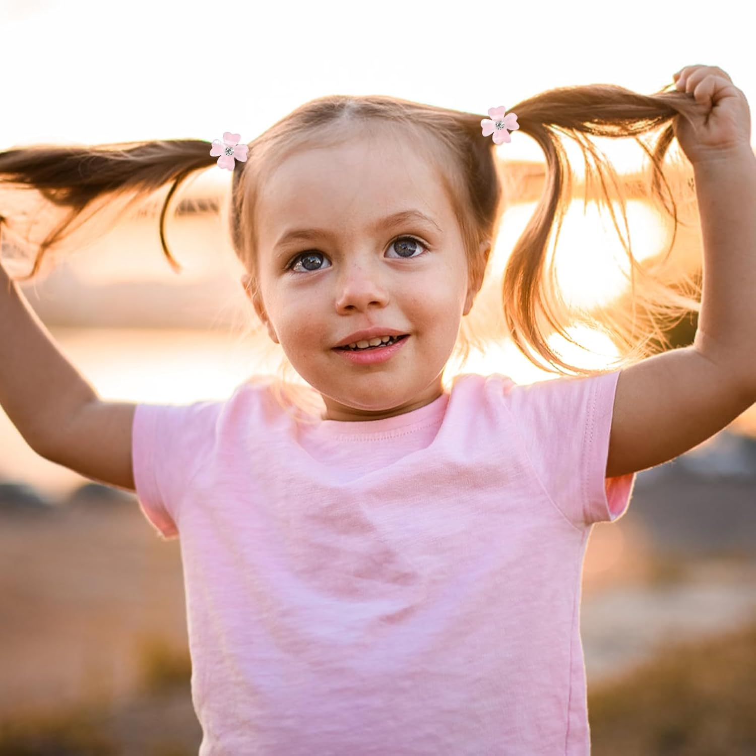 Ziyonix Set of 30 Mini Diamond Hair Clips Set, Mini Pearl Hair Clips, Floral Pearl Clips, Flowers, Decorative Hair Clips for Everyday Party, Wedding (White, Pink)