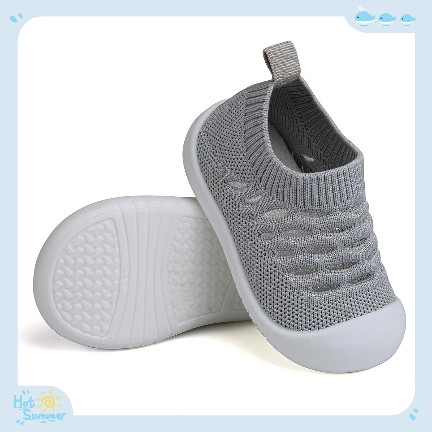 Baby First Walking Shoes Toddler Infant Boys Girls Baby Sneakers Breathable Non-Slip Indoor Floor Baby Sock Slipper with Soft Sole Cotton Mesh image number 5