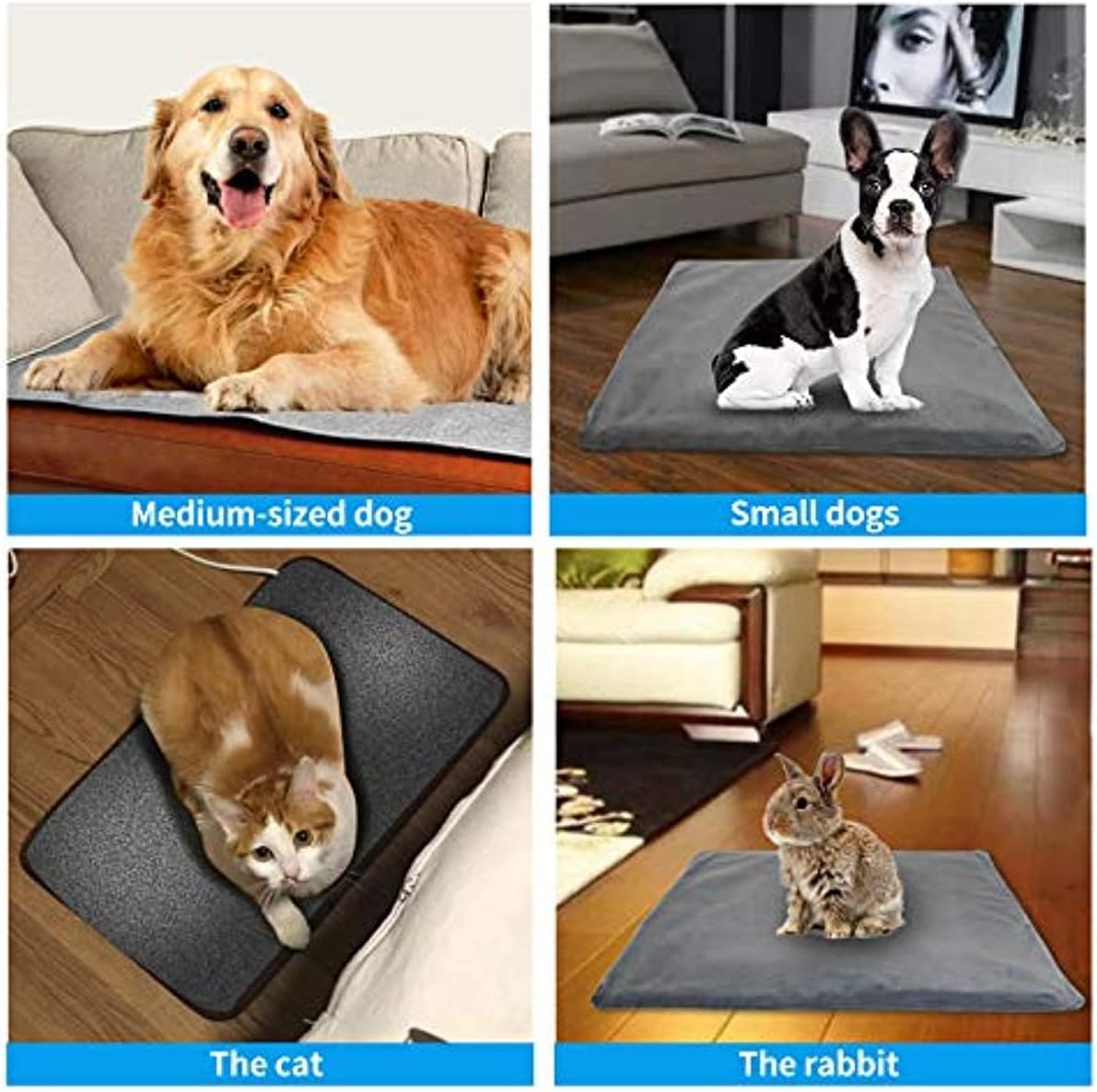 Pet Heating Pad AU Plug, Electric Heating Mat for Dogs Cats 45 X 45 Cm with 4 Timer and 9 Temperature Levels Electric Blanket Chew Resistant Cable and Removable Crystal Velvet Cover image number 6