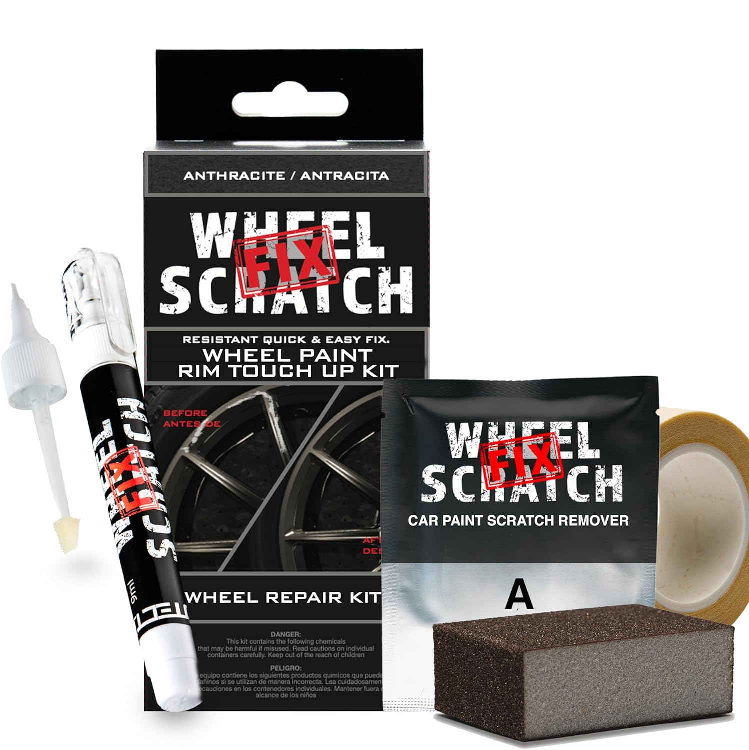 Wheel Scratch Fix Quick and Easy Wheel Touch up Kit Universal Colors (Light Silver)