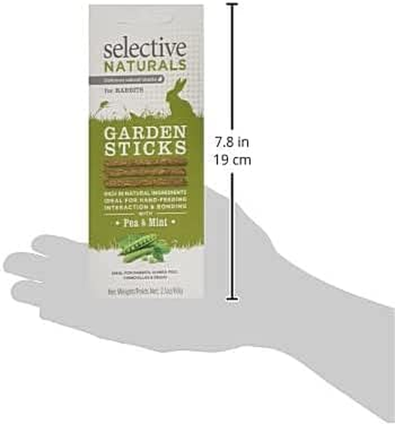 Selective Naturals Garden Sticks 60Gm - Treats Suitable for Rabbits and Guinea Pigs, Pea and Mint image number 4