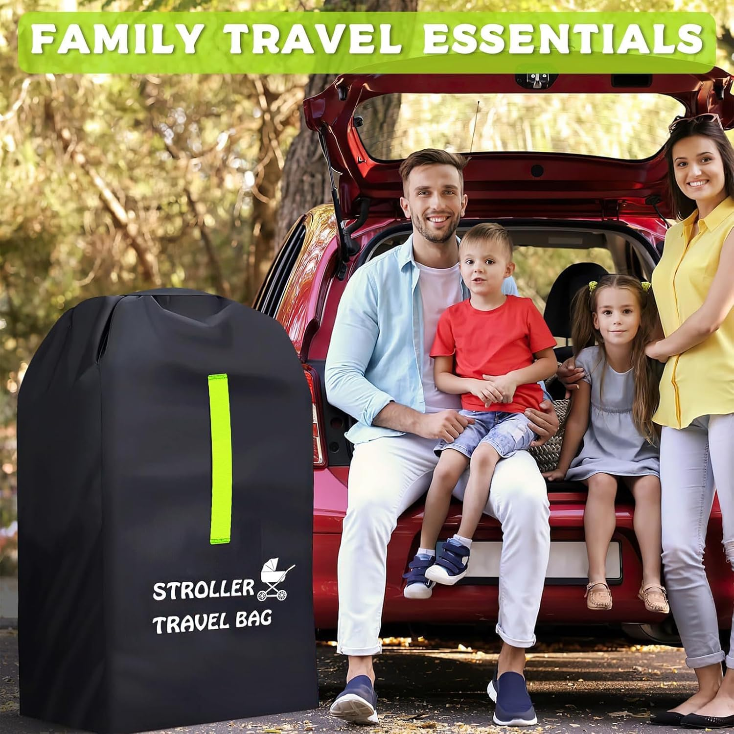 Car Seat Bags for Air Travel - Durable Baby Carseat Cover for Airplane Travel Gate Check Bag - Double/Single/Jogging Car Seat Travel Bag for Airplane & Stroller Padded Bag for Airplane (Extra Large) image number 4