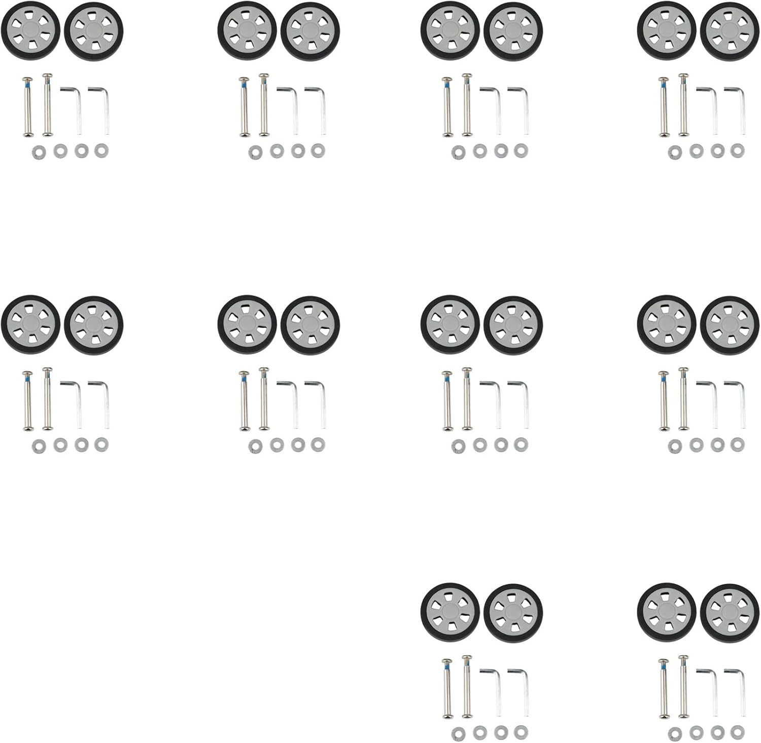 Voniecop 20X Luggage Accessories Wheels Aircraft Suitcase Pulley Rollers Mute Wheel Wear-Resistant Parts Repair 55X12Mm image number 2
