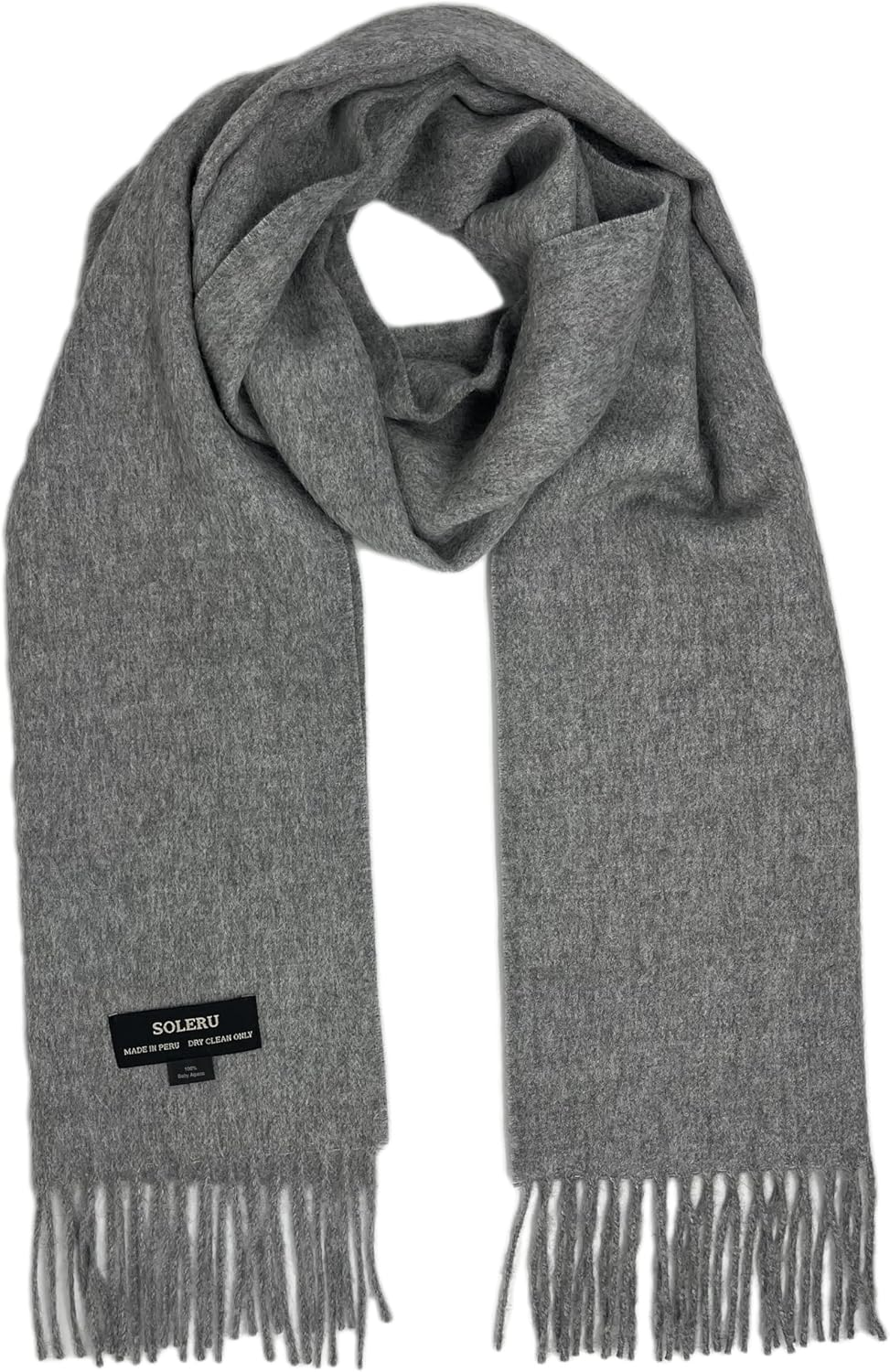 SOLERU 100% Baby Alpaca Wool Scarf for Men & Women - Imported from Peru