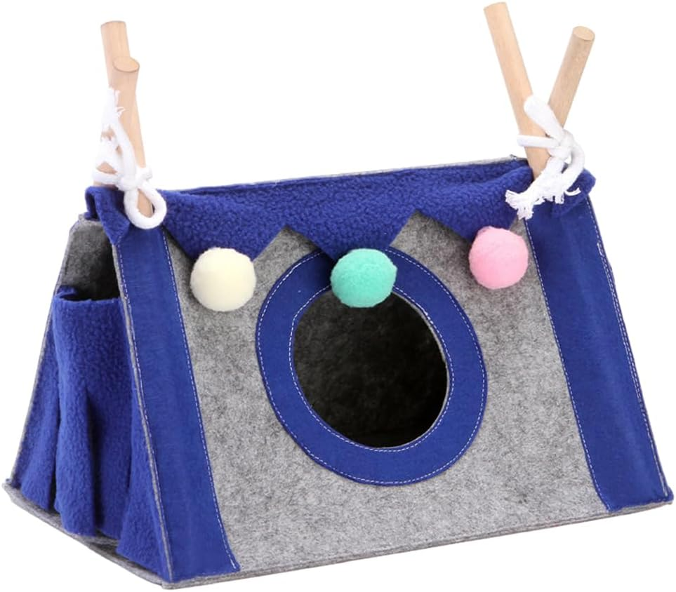 AIMALL Double Layer Small Pet Hammock &ndash; Cozy Warm Hanging Nest for Squirrels, Hamsters, and Other Small Animals, Easy to Install, 11.02 X 6.69 Inches