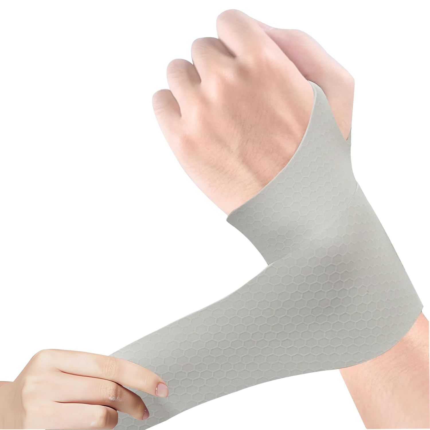 Carpal Tunnel Wrist Brace，【Silicone Material】Wrist Tendon Sheath Joint Protection， Lightweight and Adjustable Wrist Support Brace，Universal for Both Hands，Pain Relief，Lightweight, Breathable, Sweat Wicking，For Men and Women，Suitable for Housework, Sports (1, Gray)