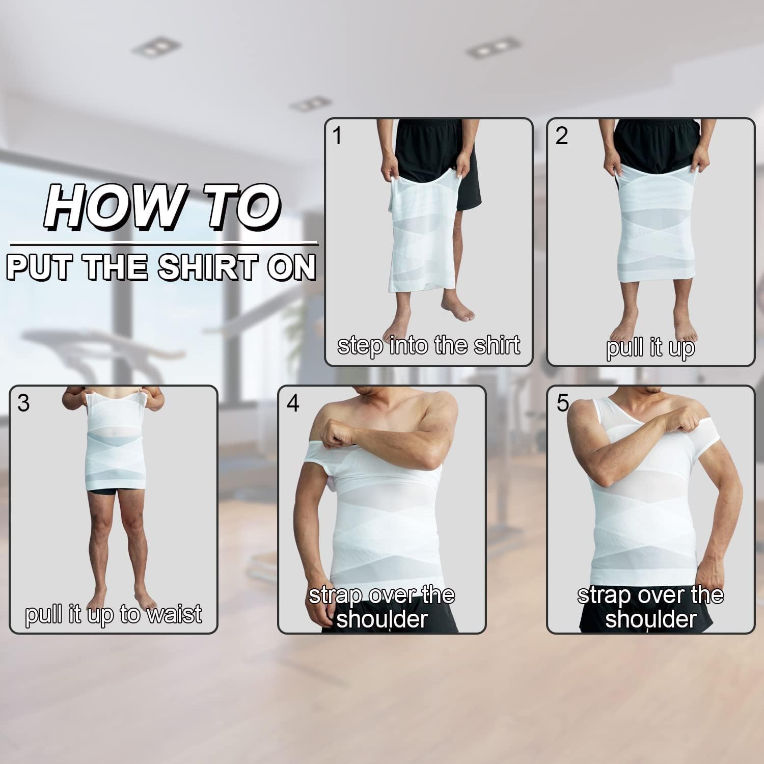 Arjen Kroos Men'S Compression Mesh Tank Top Slimming Body Shaper Vest Undershirts Tummy Control Shapewear image number 2