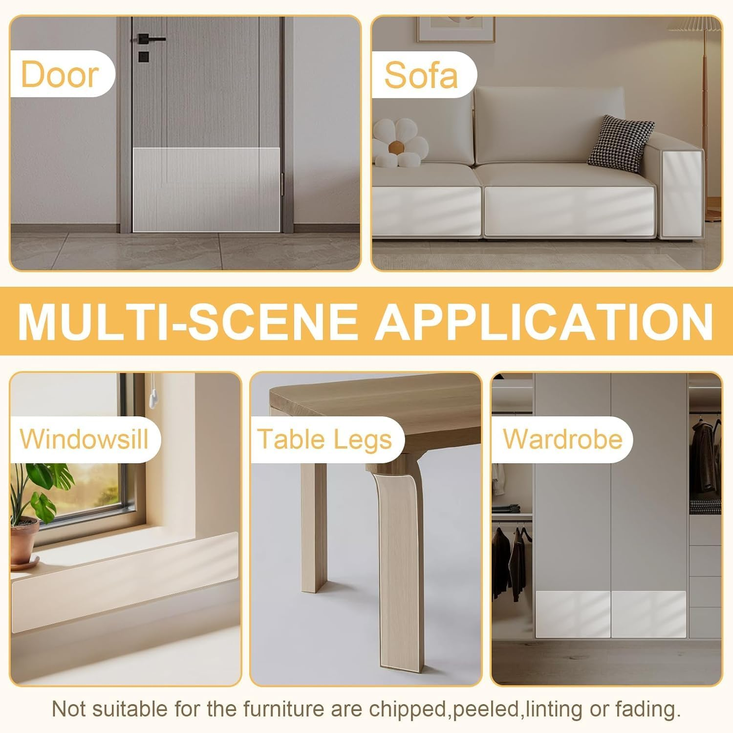 Rigidstone Scratch Protection Cat Tape, Sofa Transparent Scratch Protection Cat Scratch Protection 5 M X 30 Cm Scratch Film Self-Adhesive for Cats Furniture Couch Door Wall Scratch Repellent image number 5